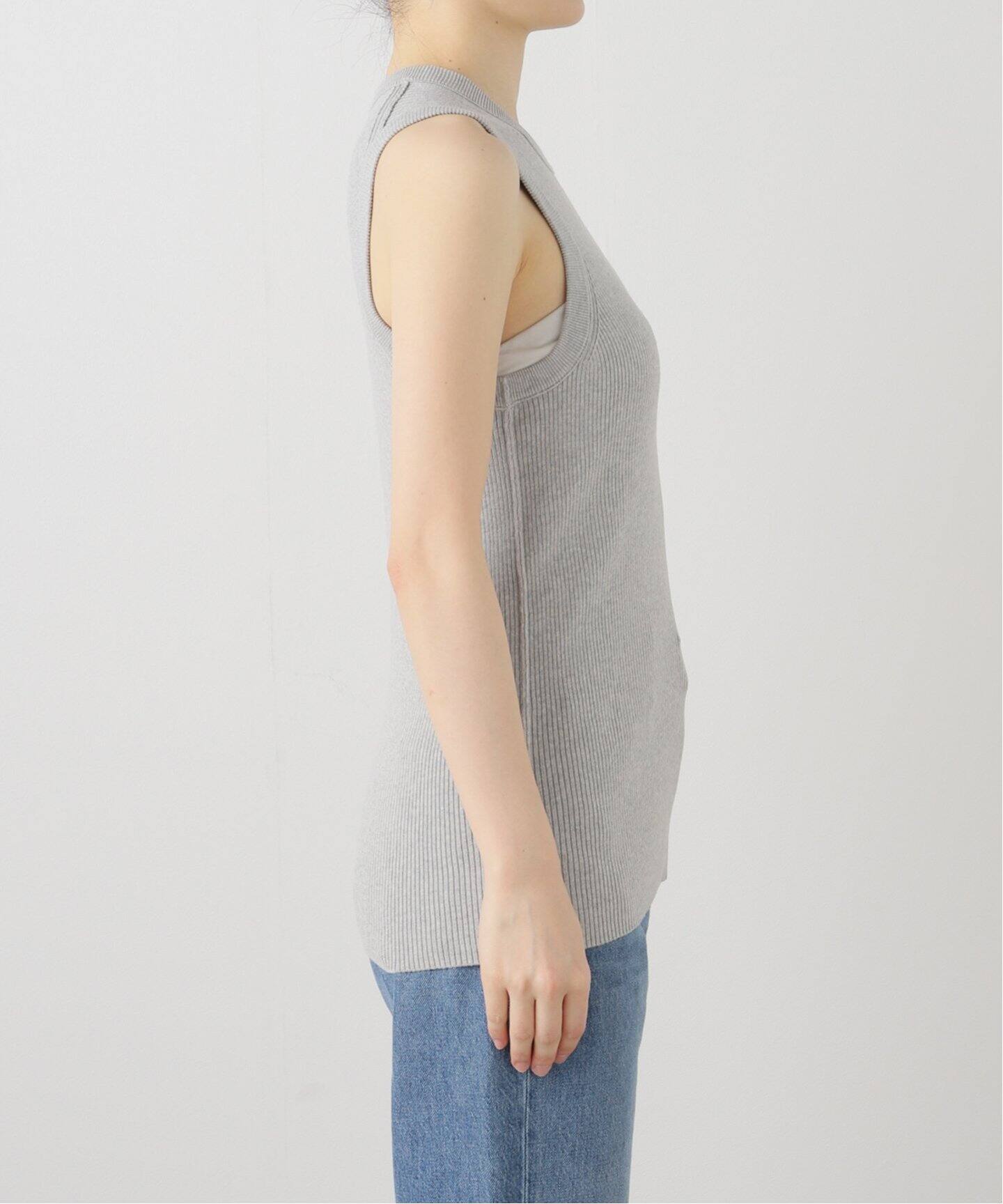 INSCRIRE /アンスクリア】Cotton Rib Tank Top：タンクトップ（タンク 