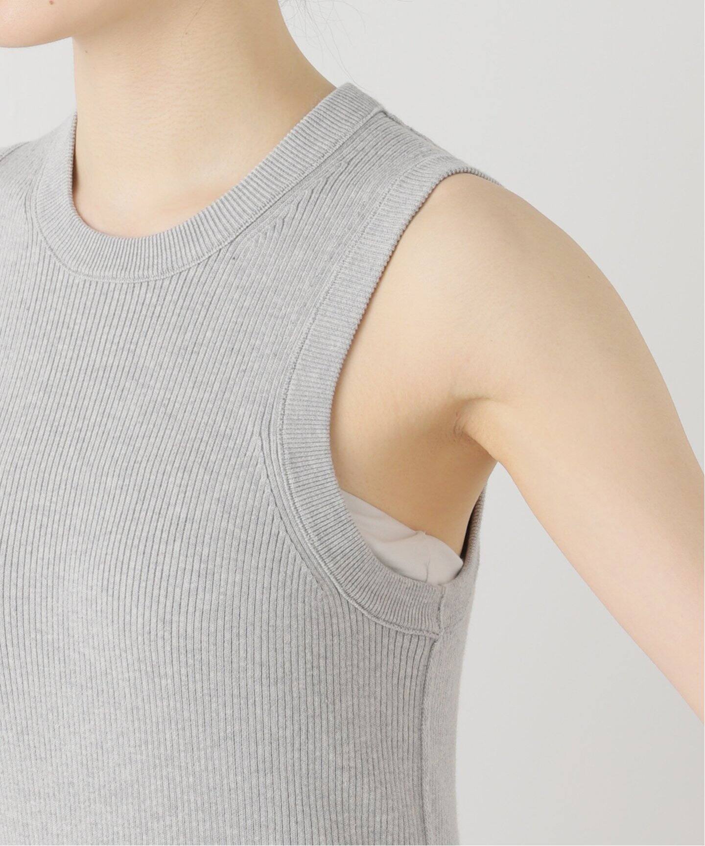 INSCRIRE /アンスクリア】Cotton Rib Tank Top：タンクトップ（タンク 