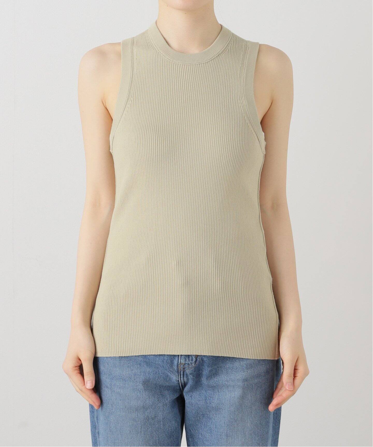 INSCRIRE /アンスクリア】Cotton Rib Tank Top：タンクトップ（タンク 