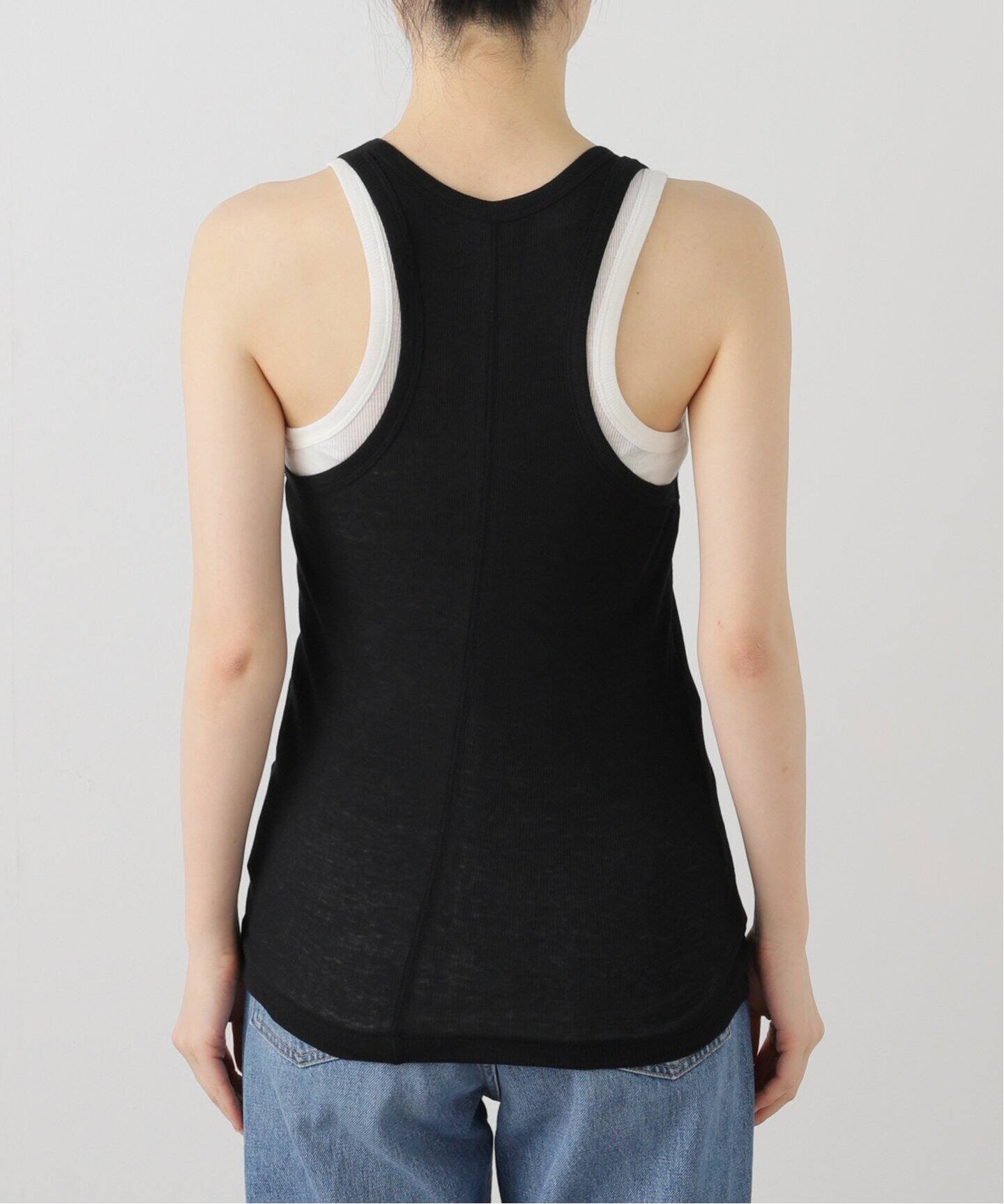 INSCRIRE /アンスクリア】Natural Mix Rib Layered T/T：タンクトップ 