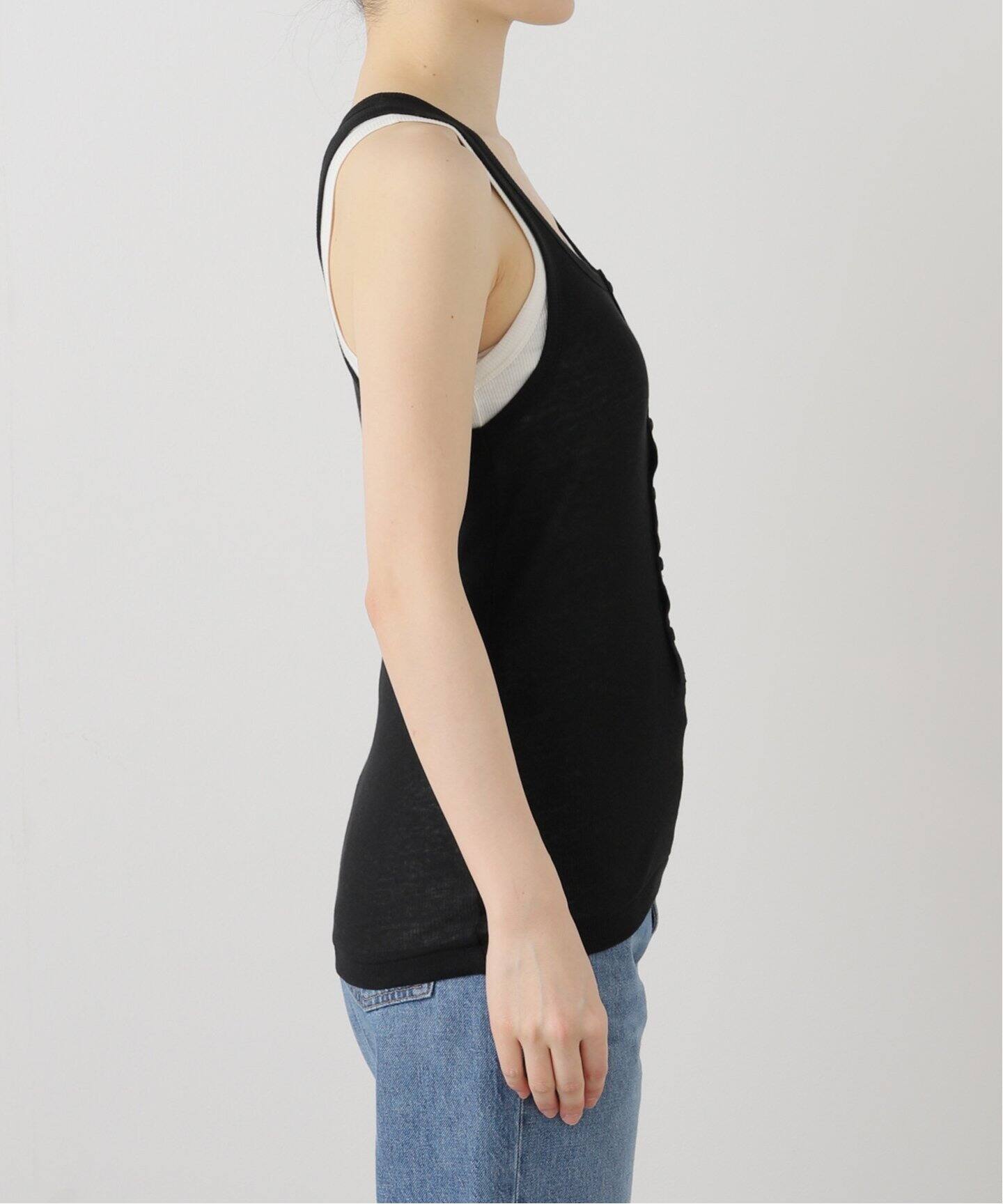 新品【INSCRIRE】レイヤードタンクトップ INSCRIRE＞リブ レイヤード タンクトップ
