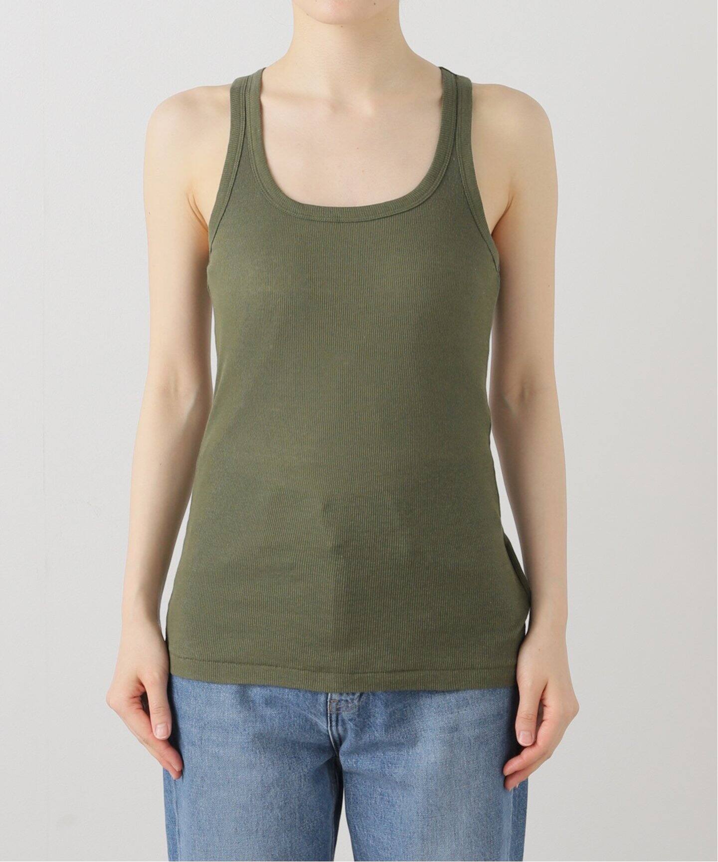 INSCRIRE /アンスクリア】Natural Mix Rib Layered T/T：タンクトップ 