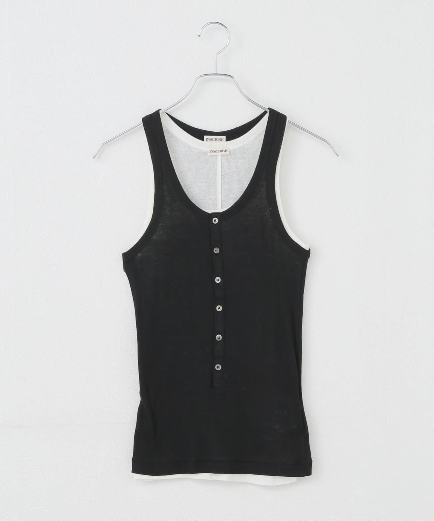 INSCRIRE タンクトップ INSCRIRE /アンスクリア】Natural Mix Rib Layered T/T：タンク