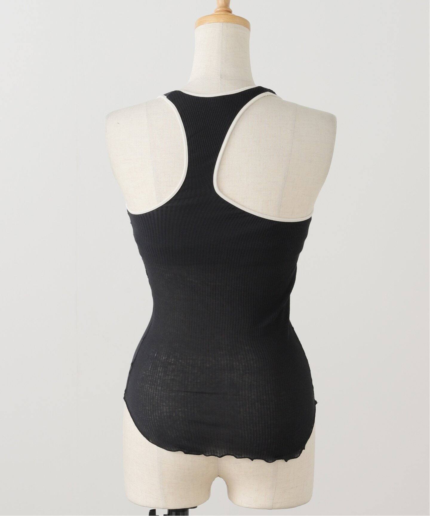 HAKUJI/ハクジ】Twist cotton asym bra TT：タンクトップ（カップ付き 