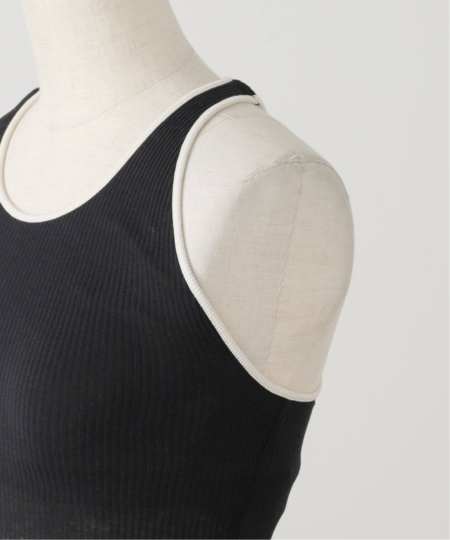 HAKUJI/ハクジ】Twist cotton asym bra TT：タンクトップ（カップ付き 