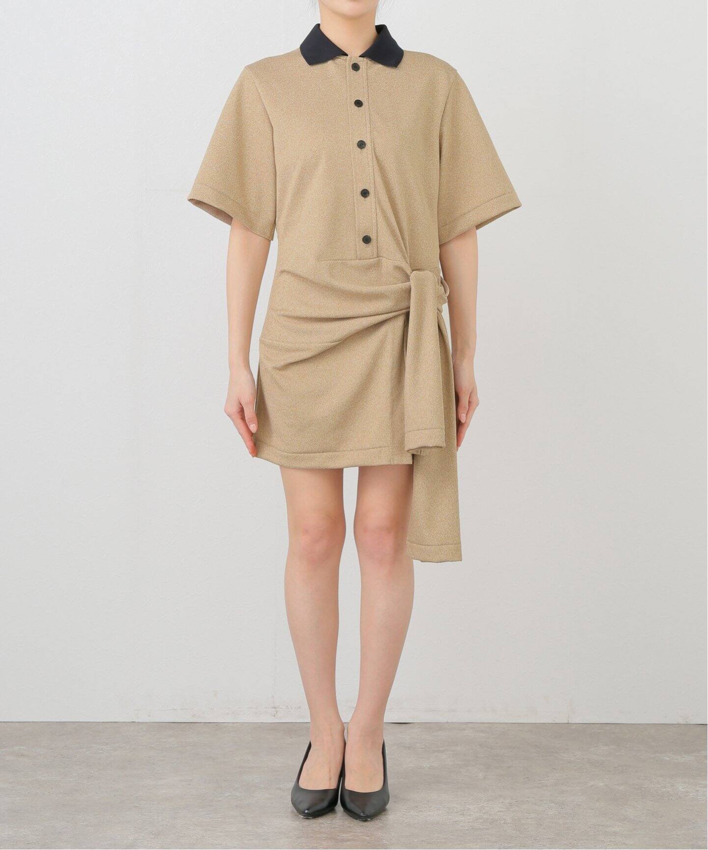 TOGA トーガ ワンピース ベージュ 36(S位) 0303624Y0045 TOGA / トーガ】Melange jersey shirt dress:ワンピース