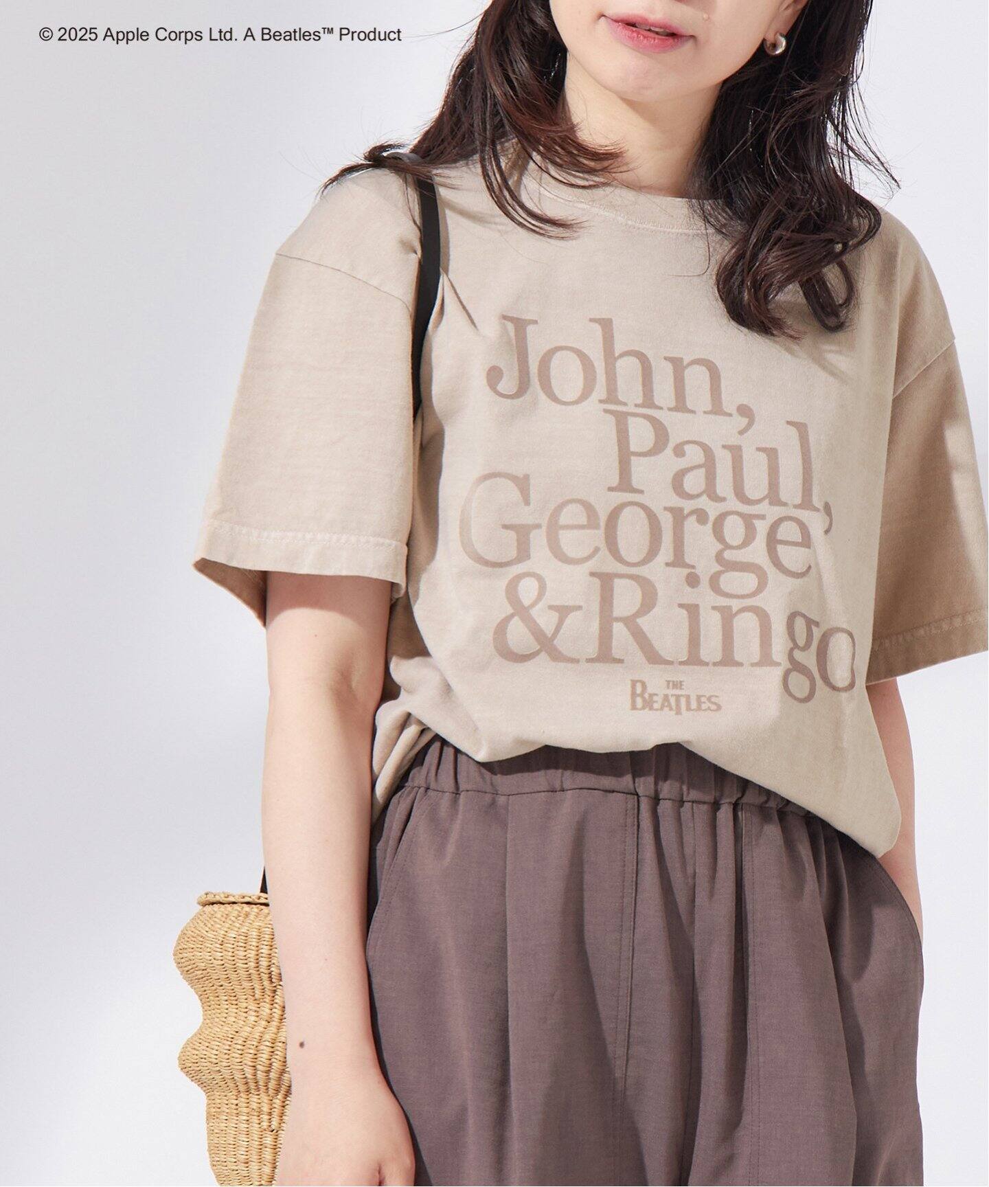 グッドロックスピード　ビートルズ Tシャツ　ベージュ GOOD ROCK SPEED / グッドロックスピード】THE BEATLES ロゴTEE