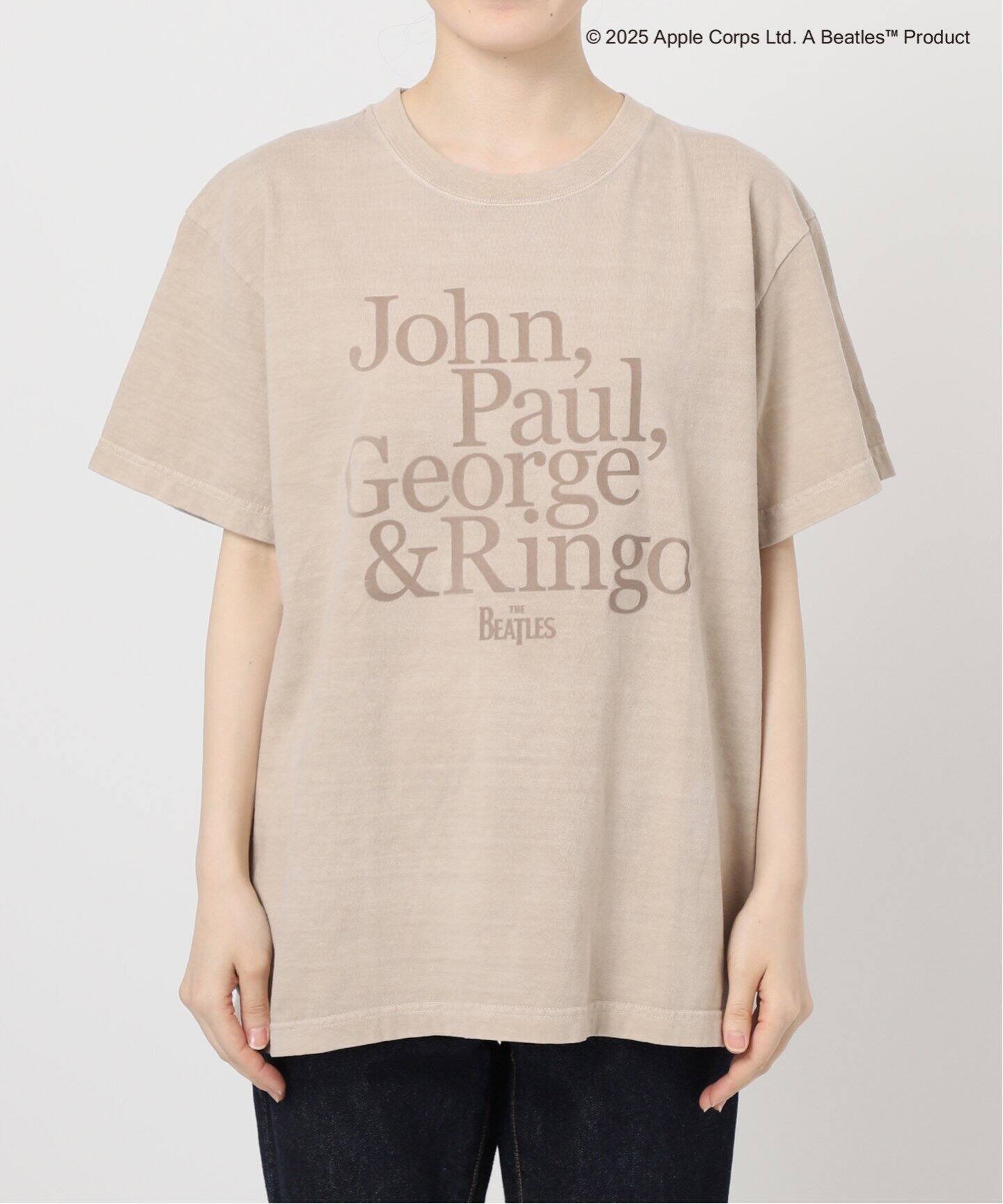 グッドロックスピード　ビートルズ Tシャツ　ベージュ GOOD ROCK SPEED / グッドロックスピード】THE BEATLES ロゴTEE