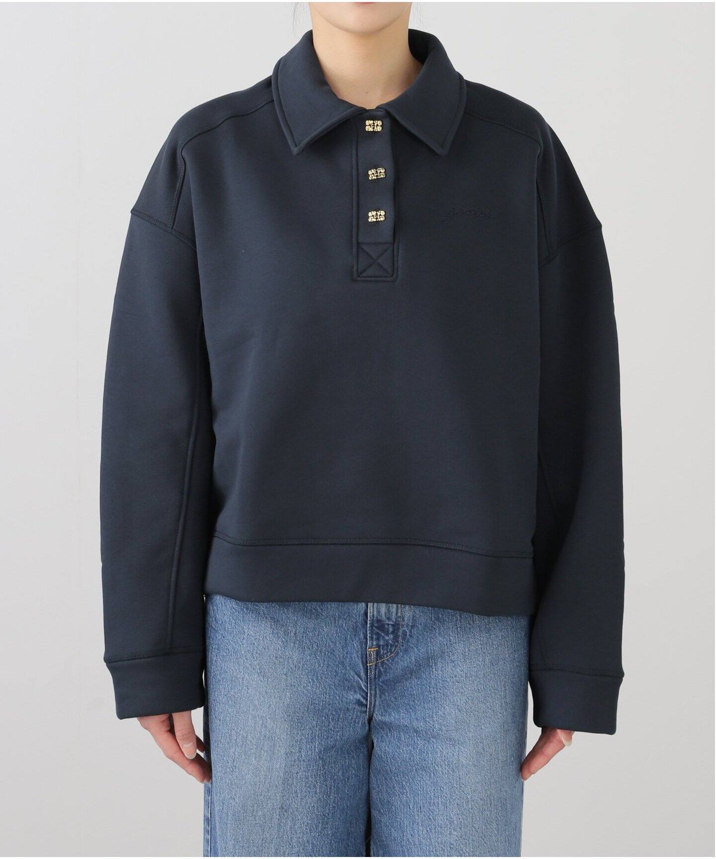 【新品タグ付き】GANNIガニー★コットンフリース スウェット GANNI ガニー スウェットシャツ ISOLI OVERSIZED SWEATSHIRT