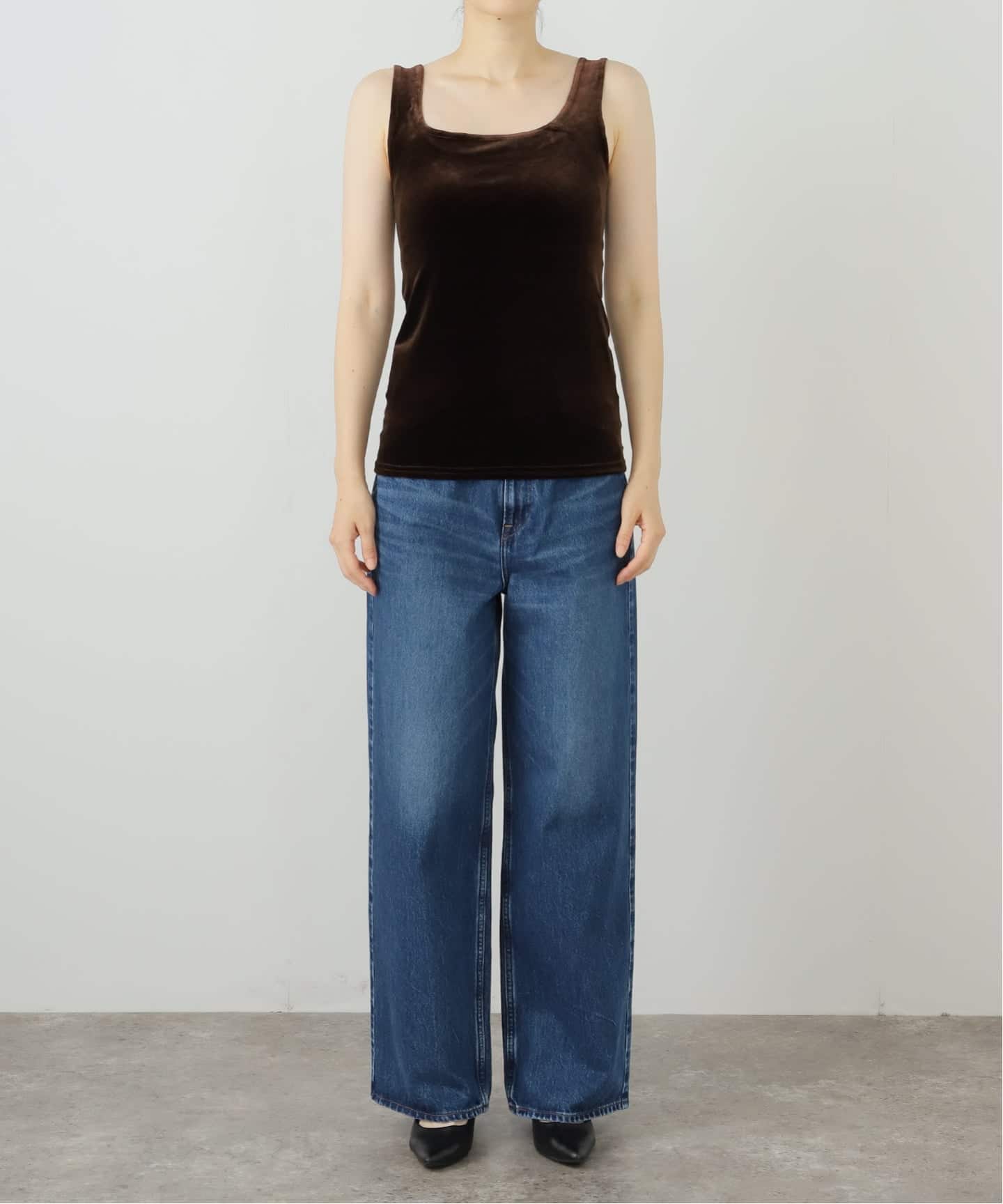 SIMONE WILD VELVET SINGLET タンクトップ ADAM ET ROPÉ FEMME(アダム エ ロペ ファム) / 【SIMONE WILD