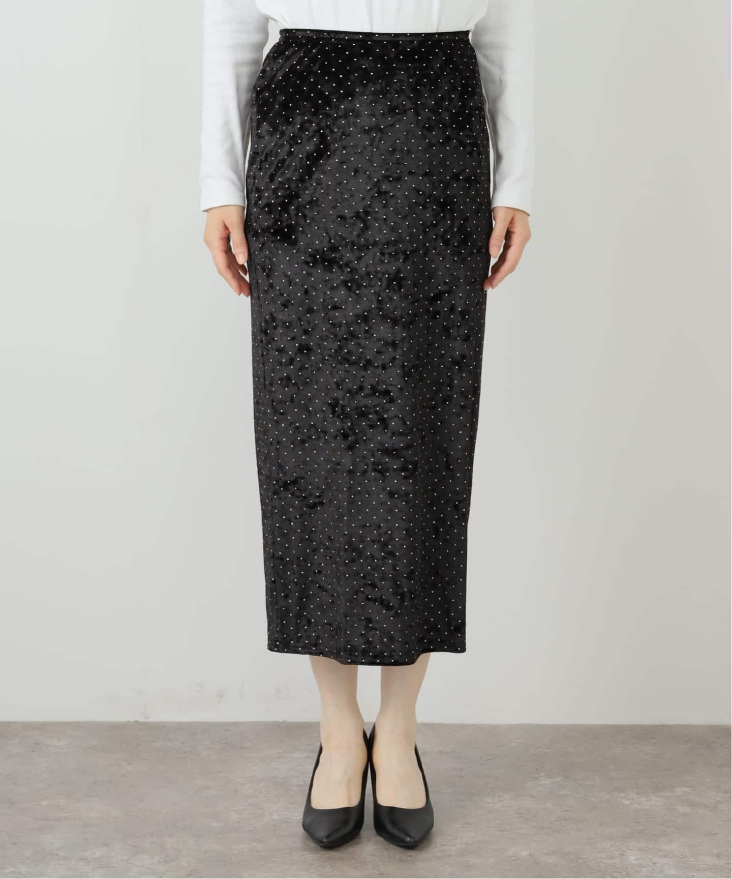 SIMONE WILD/シモーネ ワイルド】STUD VELVET LOW-WAIST LONG S
