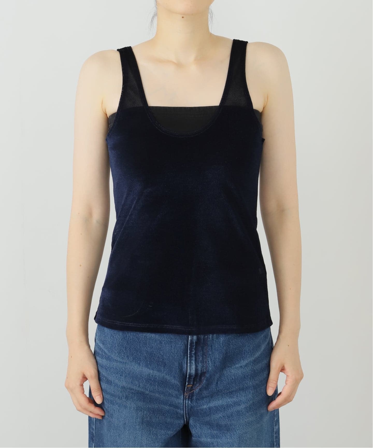 SIMONE WILD タンクトップ SIMONE WILD/シモーネ ワイルド】MESH VELVET TANK：タンク