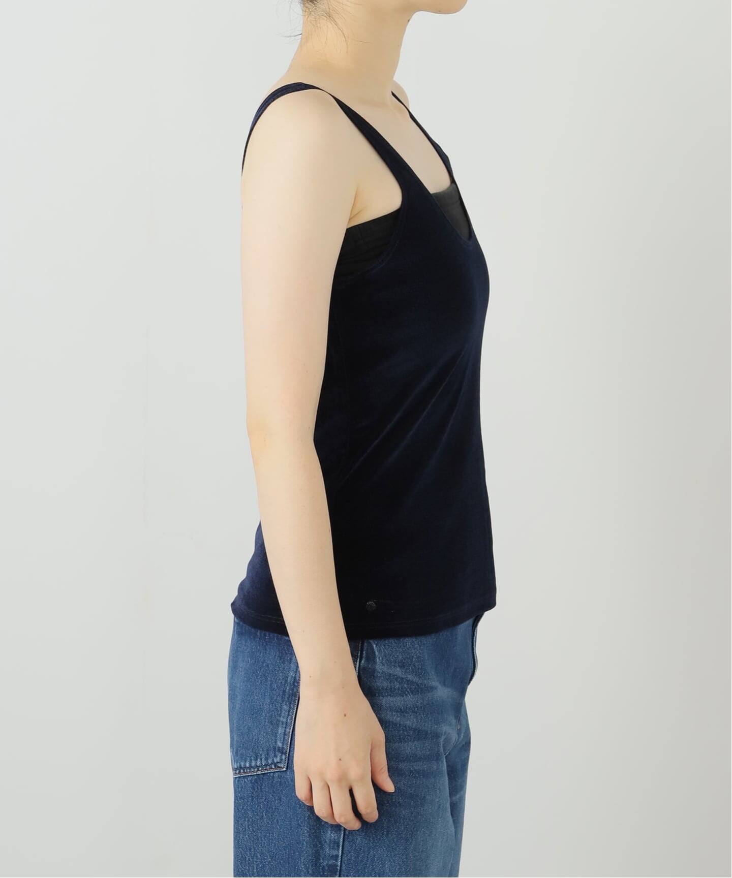 SIMONE WILD/シモーネ ワイルド】MESH VELVET TANK：タンクトップ 