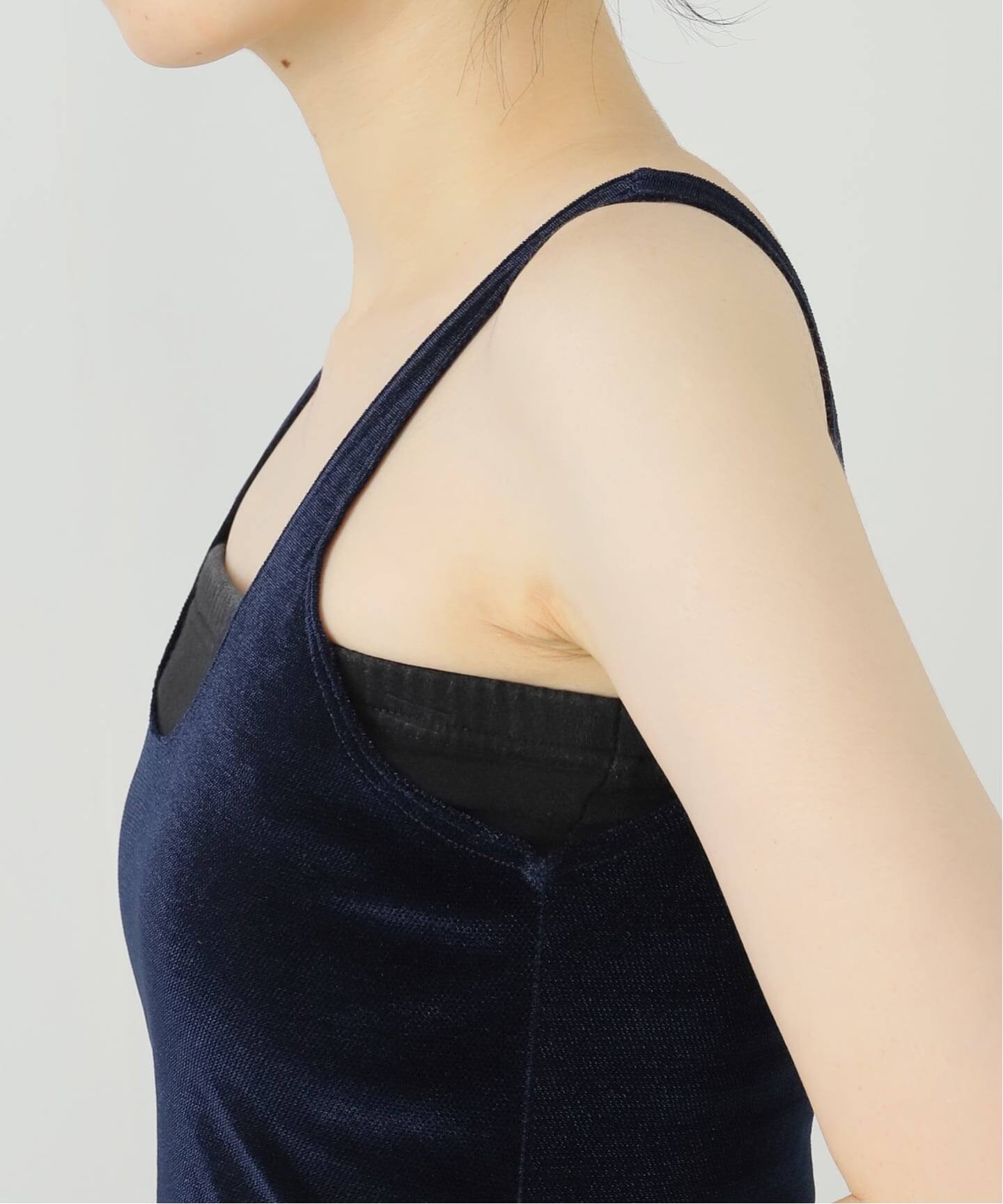 SIMONE WILD/シモーネ ワイルド】MESH VELVET TANK：タンク
