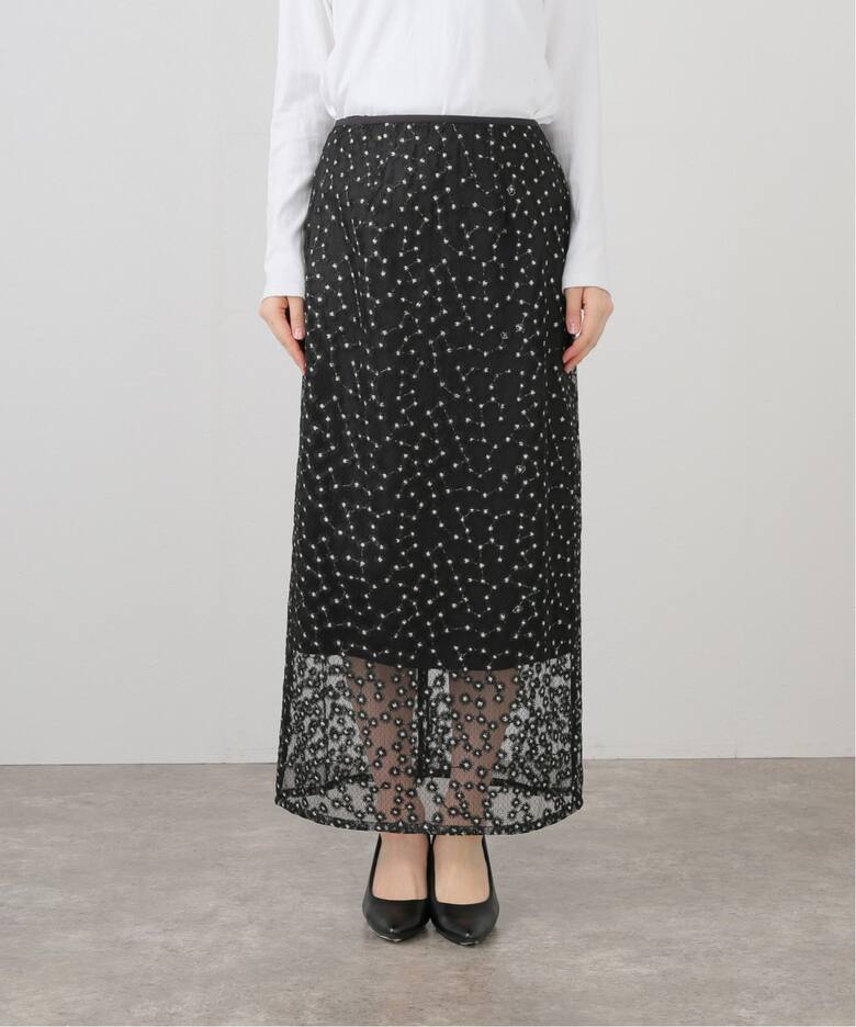フラワーエンブロイダリースカート（ロング・マキシ丈スカート  