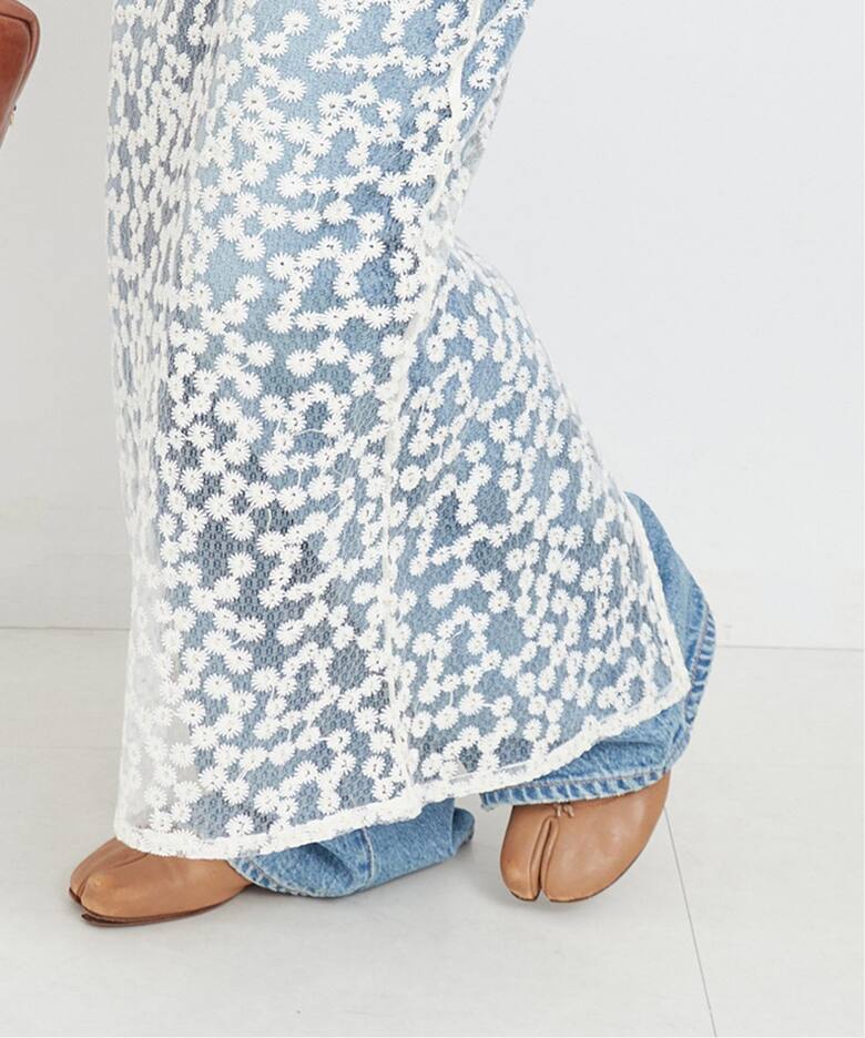 フラワーエンブロイダリースカート（ロング・マキシ丈スカート  