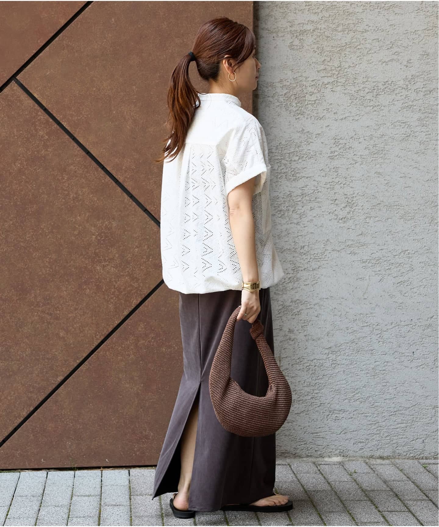 ジャーナルスタンダード　フィブリルキュプラジャージーマキシスカート　ブラウン 追加4》フィブリルキュプラジャージーマキシスカート（ロング