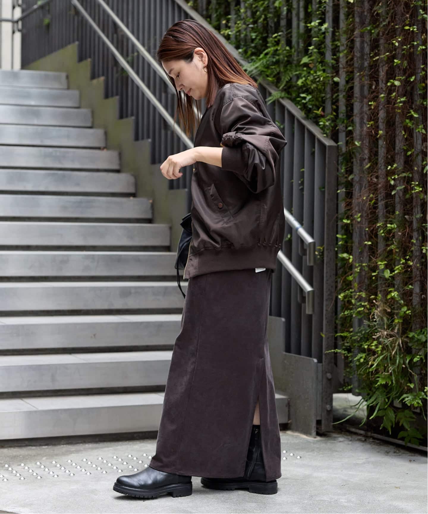 ジャーナルスタンダード　フィブリルキュプラジャージーマキシスカート　ブラウン 追加5》フィブリルキュプラジャージーマキシスカート（ロング・マキシ