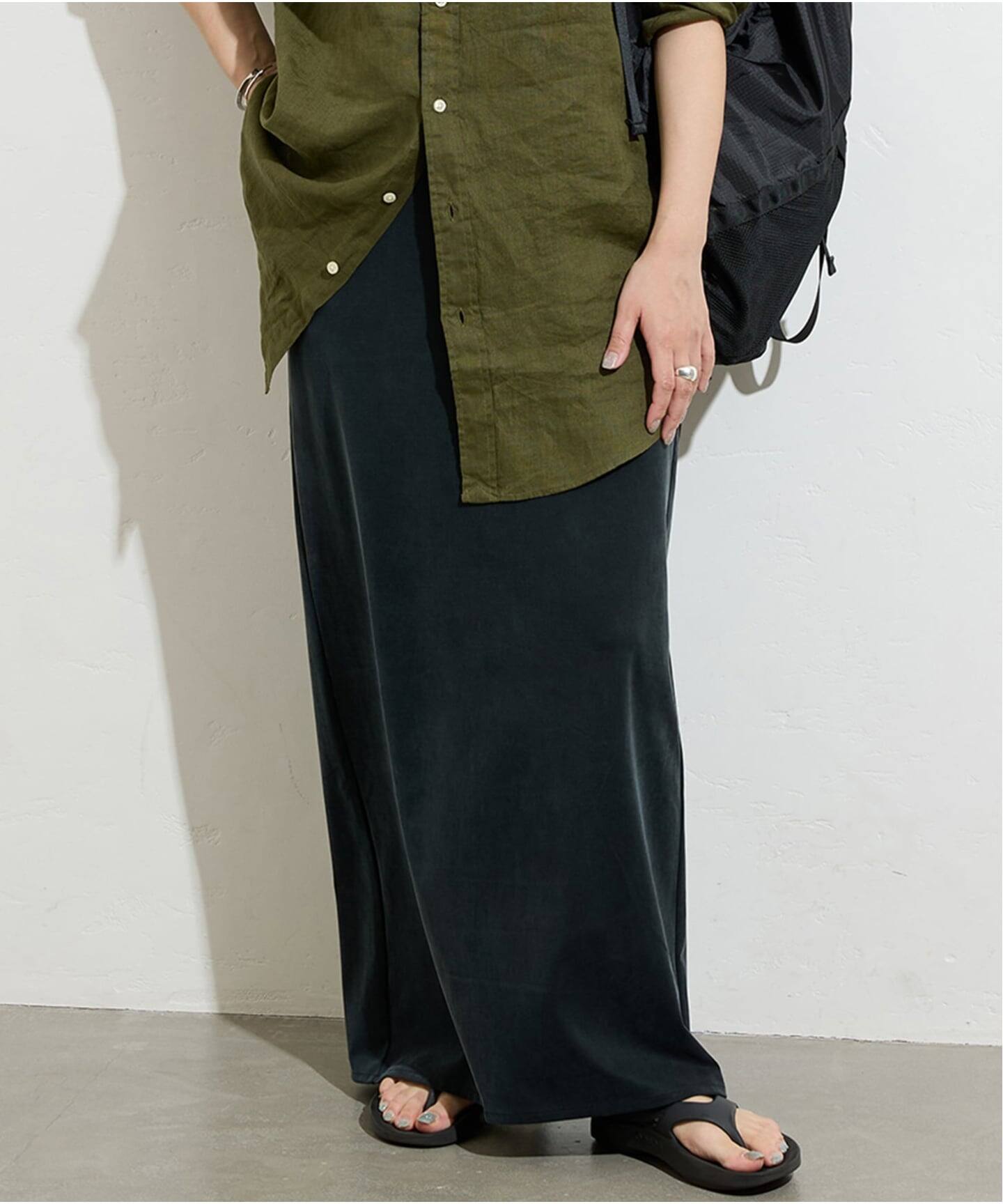 追加5》フィブリルキュプラジャージーマキシスカート（ロング・マキシ