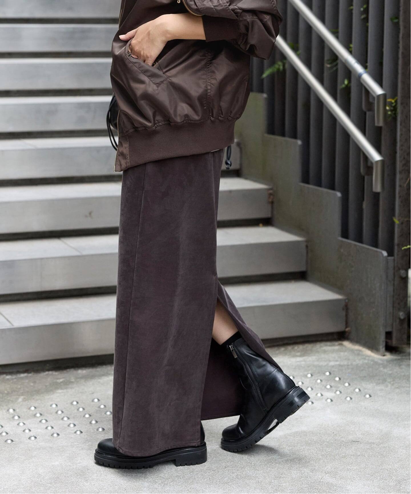 追加5》フィブリルキュプラジャージーマキシスカート（ロング・マキシ