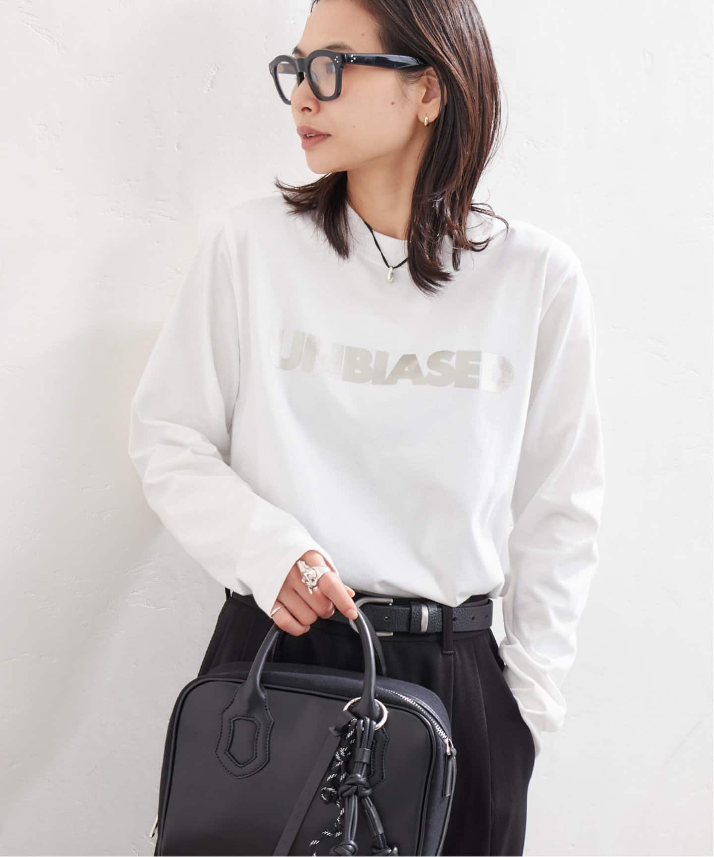 ジャーナルスタンダード　UNBIASED ロンT シルバー 追加6》UNBIASEDロングスリーブ Tシャツ（Tシャツ/カットソー