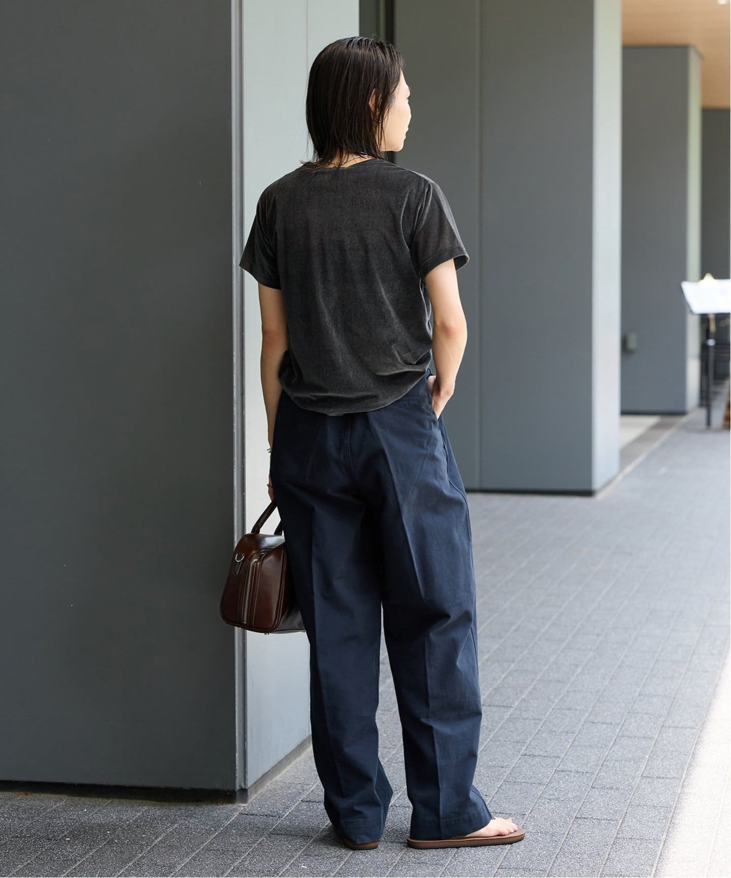 シアーベロアコンパクトT ネイビー シアー ベロア コンパクト Tシャツ