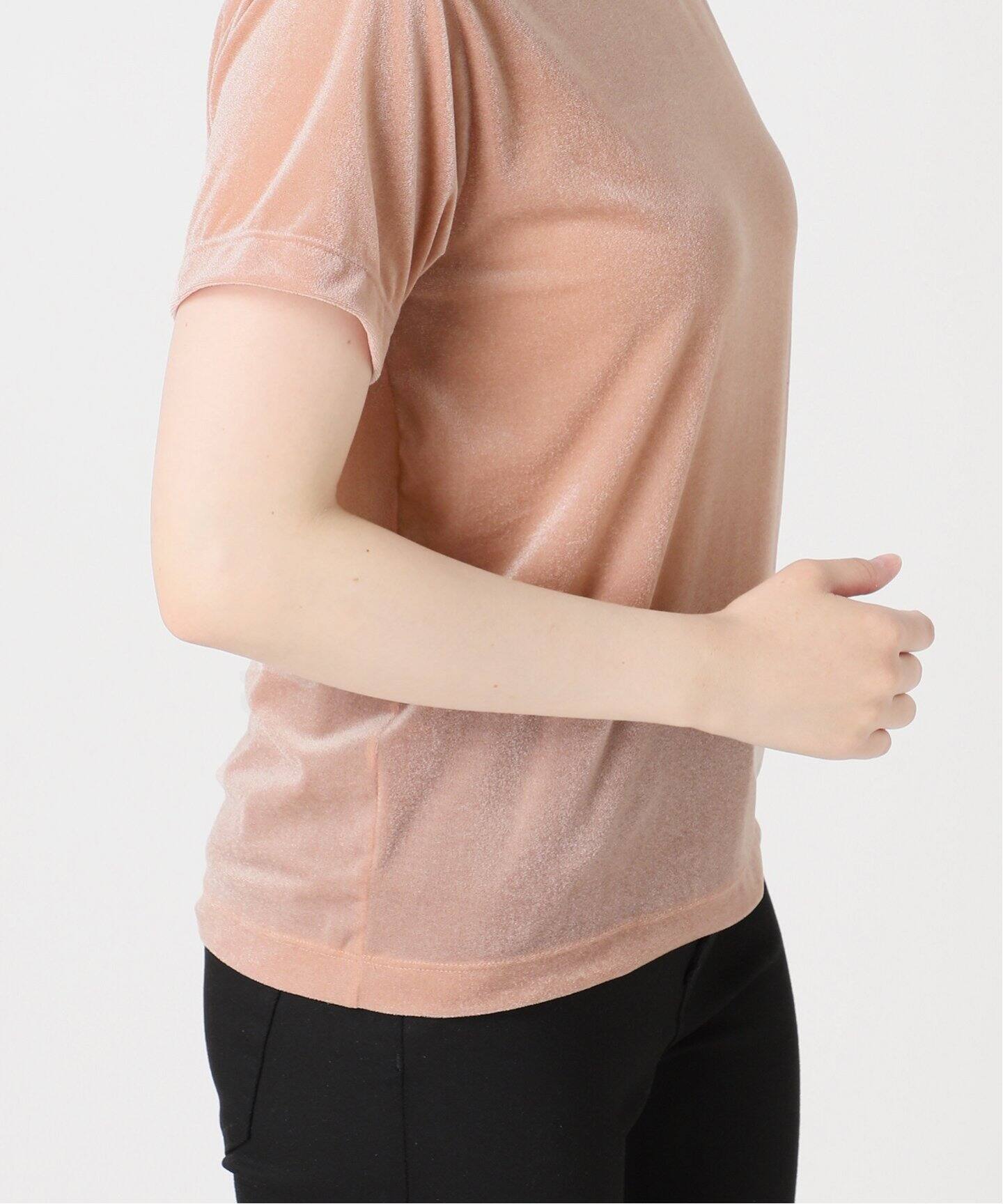 MIESROHE ミースロエ　シアーベロアコンパクトT ブラウン シアー ベロア コンパクト Tシャツ