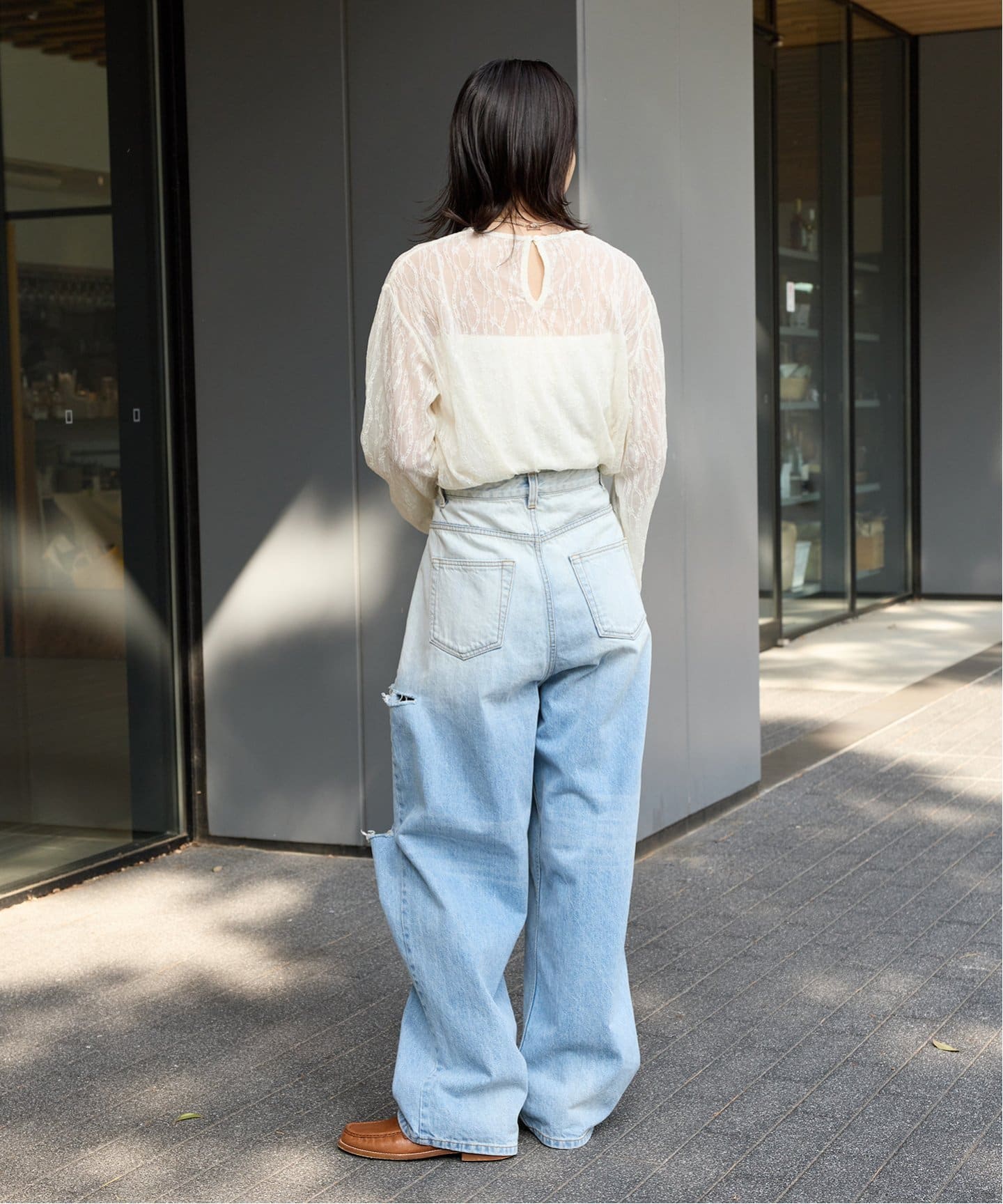 ストレッチレースビッグプルオーバー（Tシャツ／カットソー