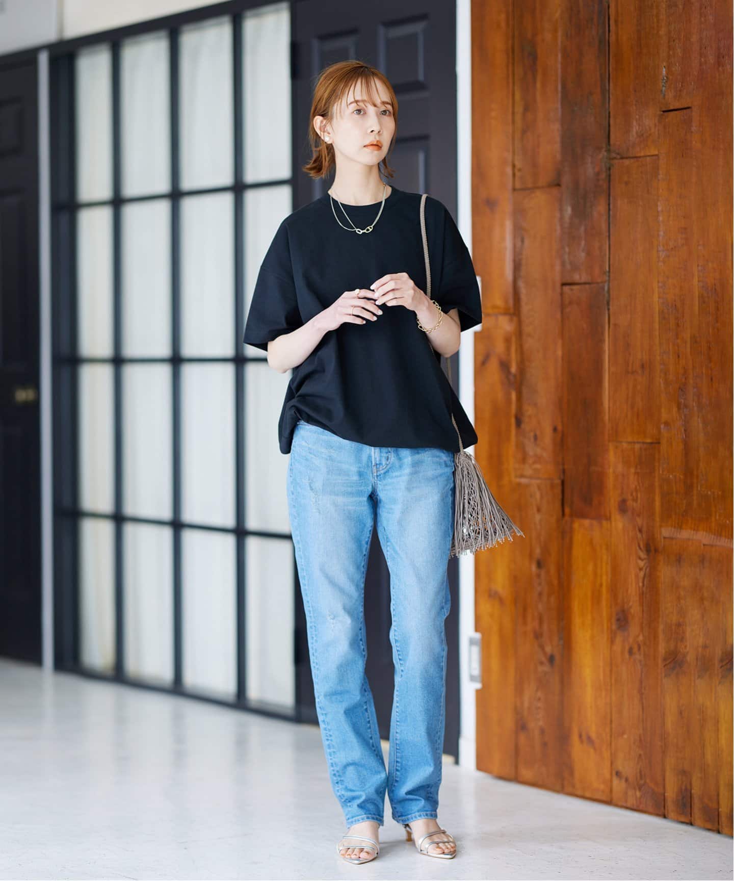 新品 ジャーナルスタンダード シャーリングTシャツ ブラックA JOURNAL STANDARD tシャツ 「追加」シャーリングTシャツ