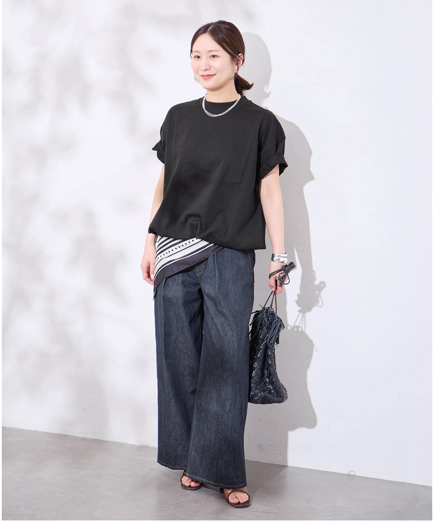 super yaya シャーリングTシャツ ブラック super YAYA 100