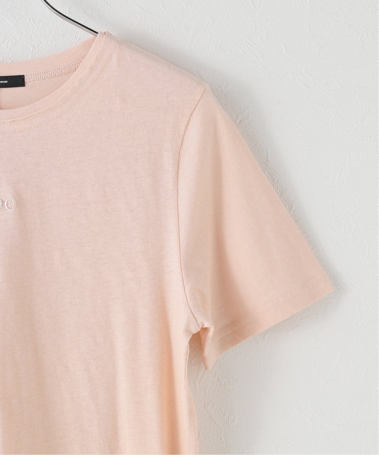 麻混天竺ワンポイントシシュウTシャツ（Tシャツ／カットソー