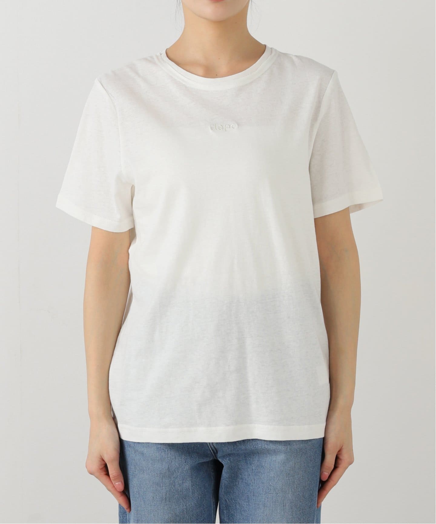 tシャツ 麻混天竺ワンポイントシシュウTシャツ レディース 麻混天竺ワンポイントシシュウTシャツ（Tシャツ／カットソー