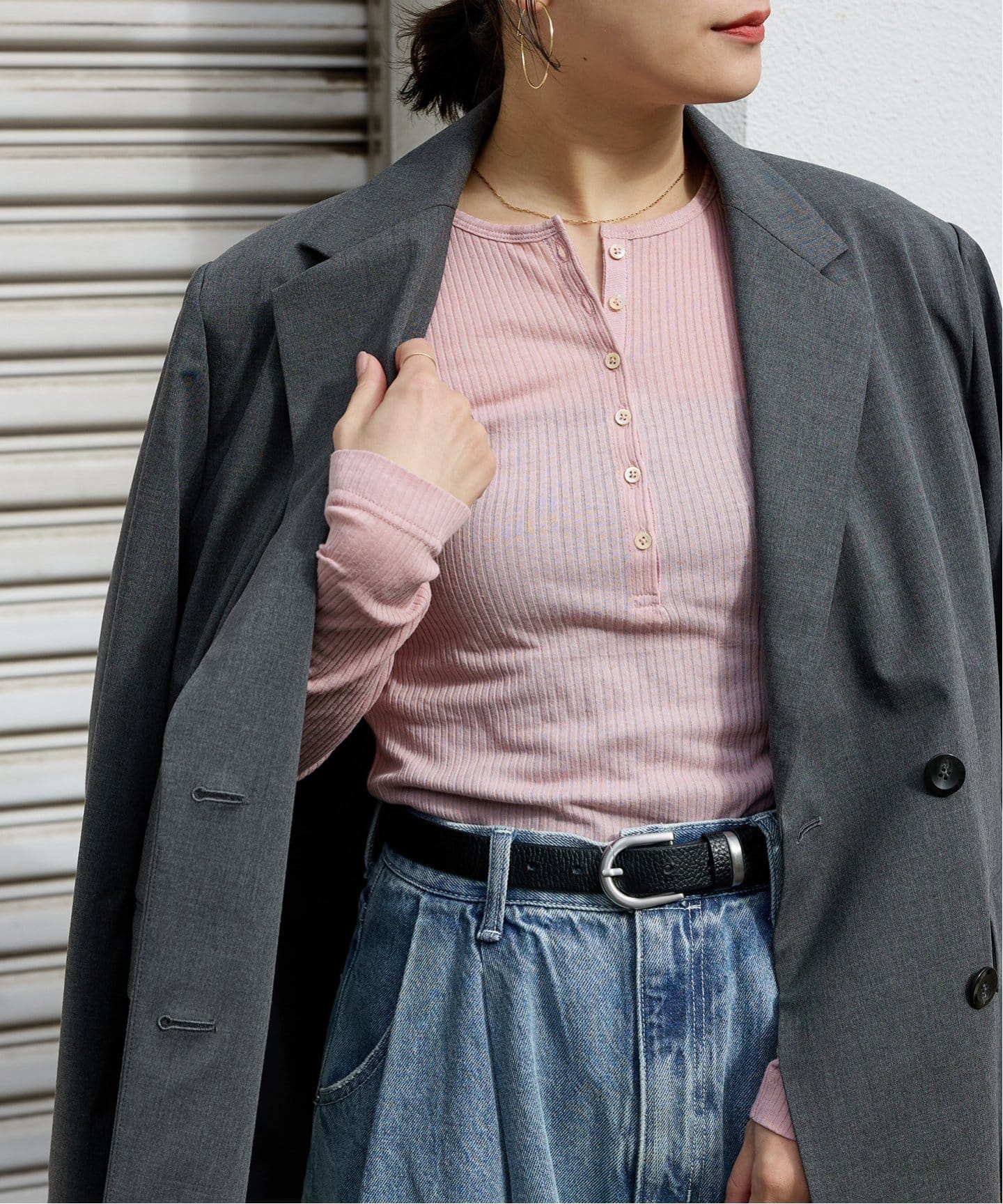 追加》シアーテレコヘンリーネックプルオーバー（Tシャツ