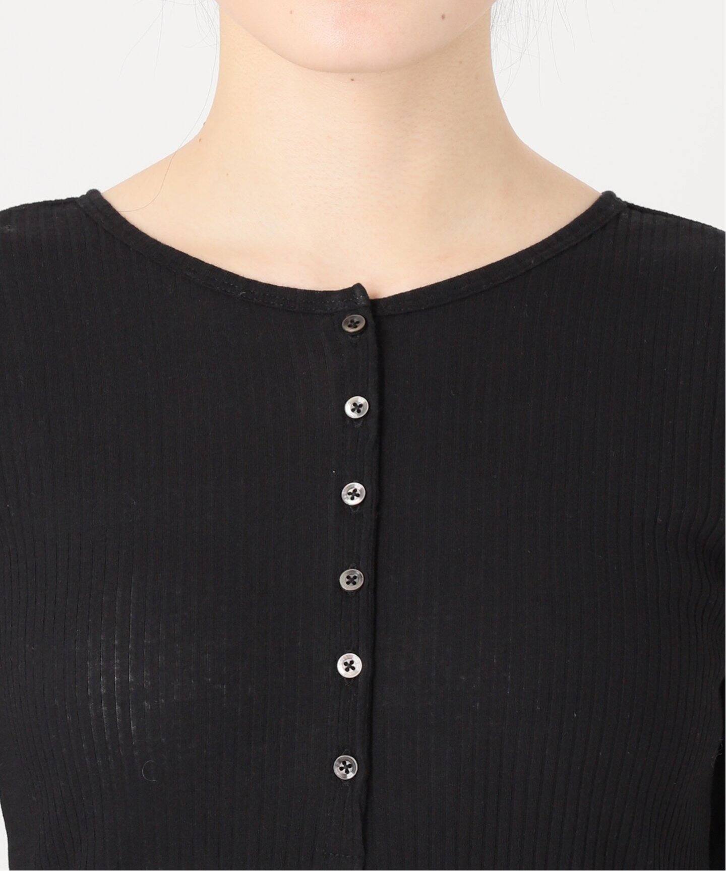 シアーヘンリーネックプルオーバー　ブラック ETRE TOKYO 25AW シアーヘンリーネックプルオーバー ブラック シアー