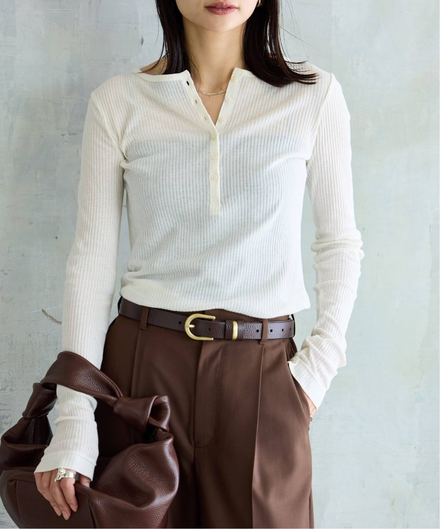 追加2》シアーテレコヘンリーネックプルオーバー（Tシャツ／カットソー