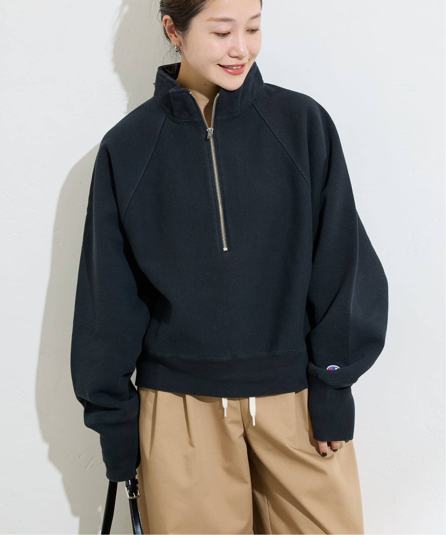 Champion × JS 別注 ハーフジップ スウェット XL Champion × JS by SUPER MARKET】別注 ハーフジップ スウェット