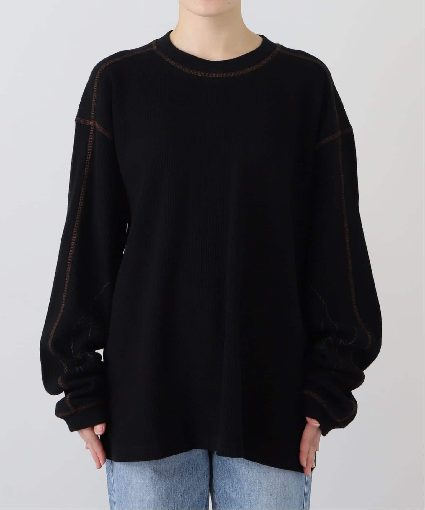 SERVICE AREA】 Paneled Waffle LS T-Shirt（Tシャツ／カットソー