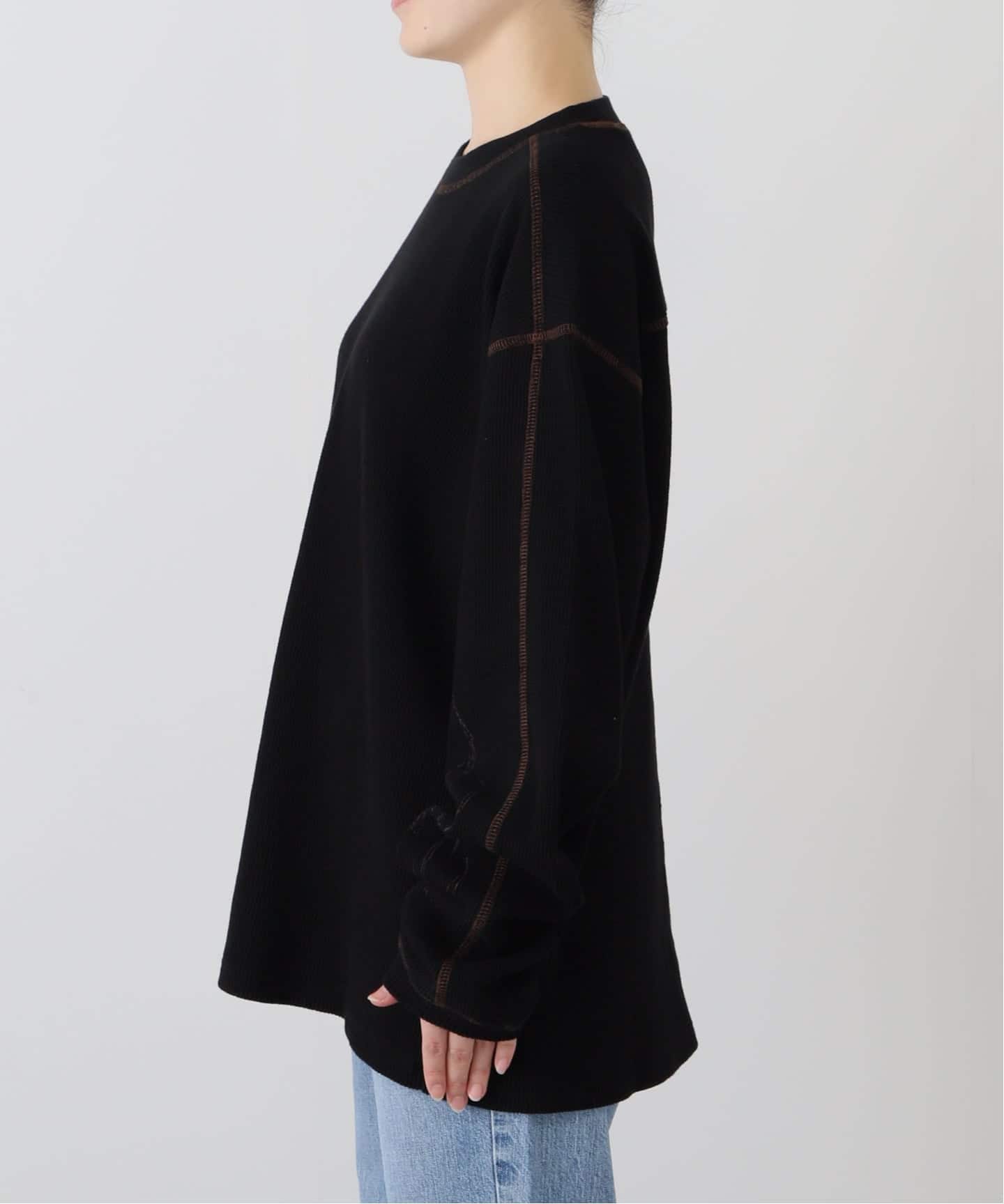 ジャーナルスタンダード（JOURNAL STANDARD）/SERVICE AREA Paneled Waffle LS T−Shirt SERVICE AREA】 Paneled Waffle LS T-Shirt（Tシャツ／カットソー