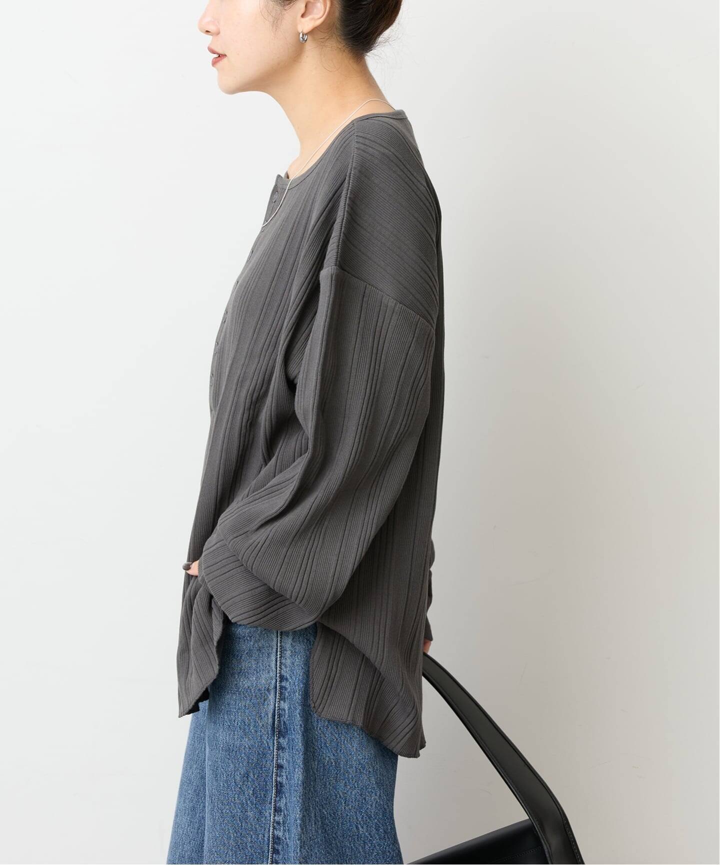 JOURNAL STANDARD (ジャーナルスタンダード) 別注【HEALTH KNIT/ヘルスニット】オフショルダーヘンリーネックPO 25070410001940 レッド FREE 別注【HEALTH KNIT/ヘルスニット】オフショルダーヘンリーネックPO（T