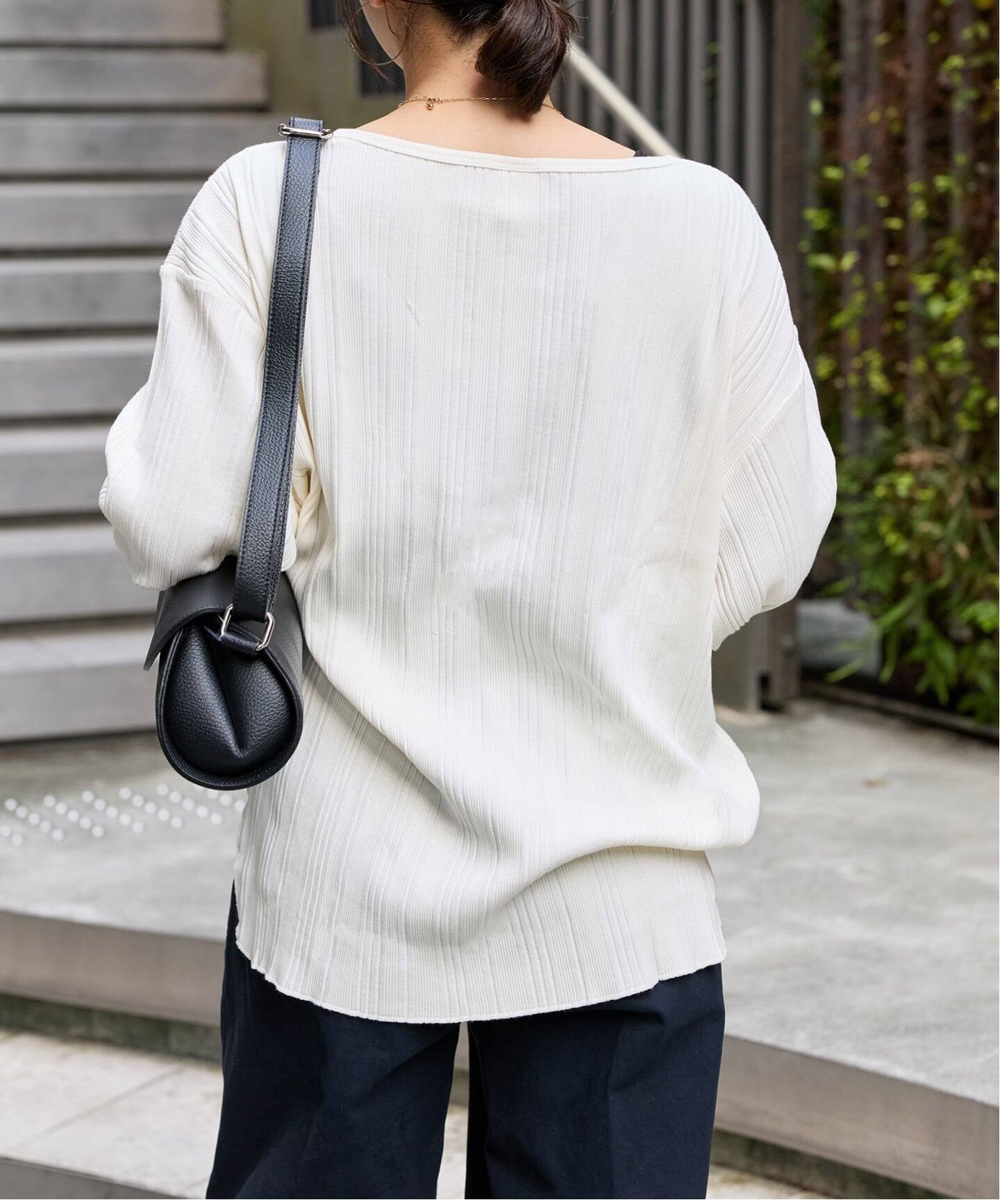 JOURNAL STANDARD (ジャーナルスタンダード) 別注【HEALTH KNIT/ヘルスニット】オフショルダーヘンリーネックPO 25070410001940 レッド FREE 別注【HEALTH KNIT/ヘルスニット】オフショルダーヘンリーネックPO（T