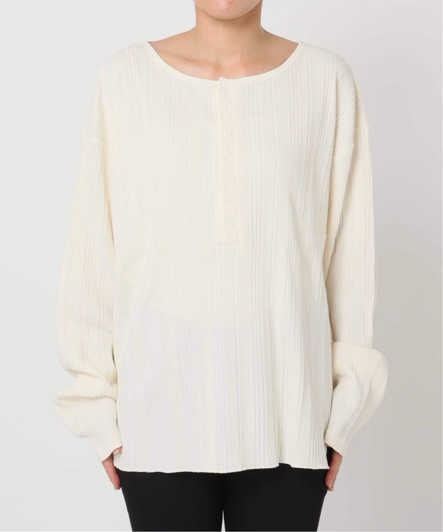 別注【HEALTH KNIT/ヘルスニット】オフショルダーヘンリーネックPO（T