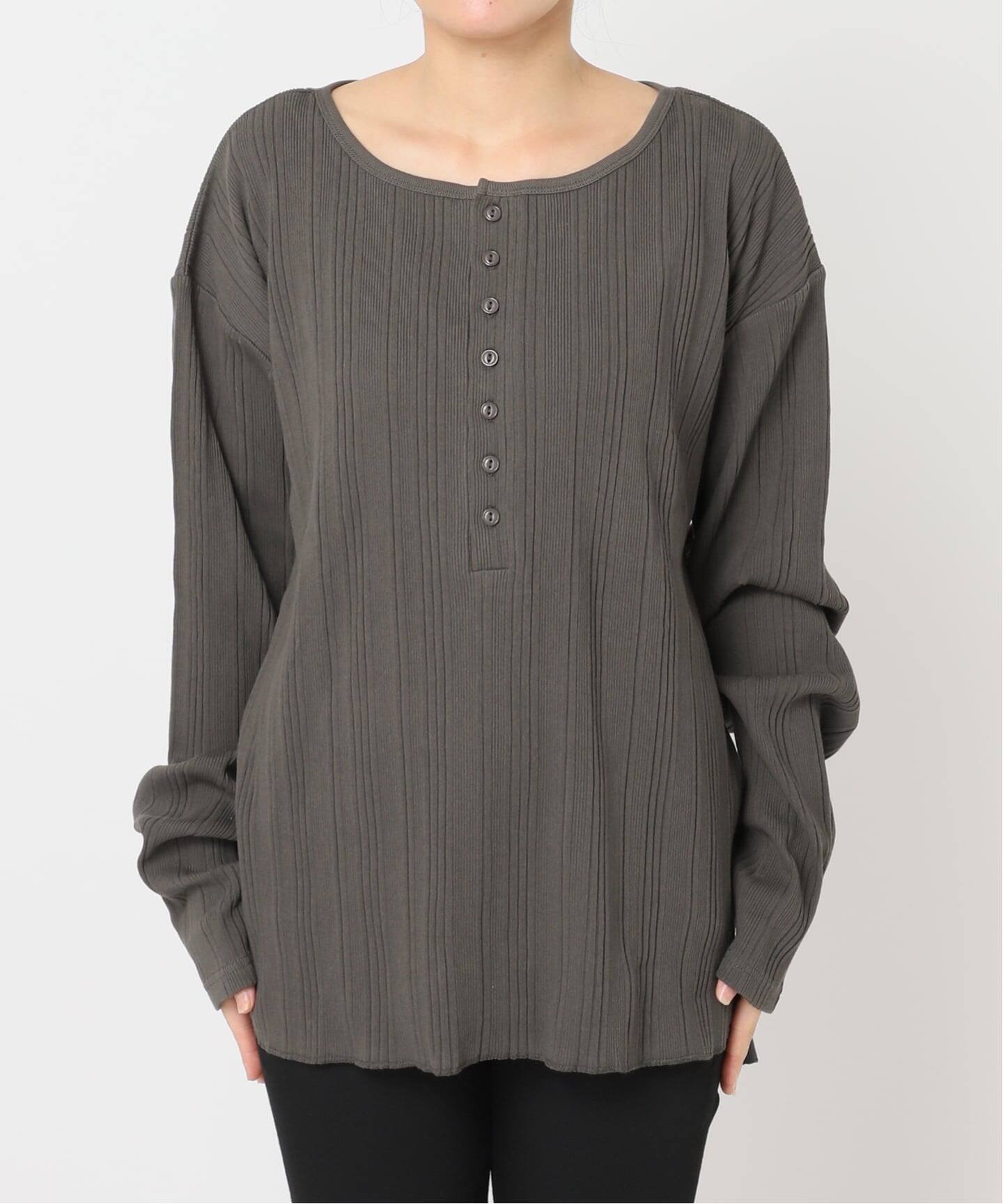 別注【HEALTH KNIT/ヘルスニット】オフショルダーヘンリーネックPO（T