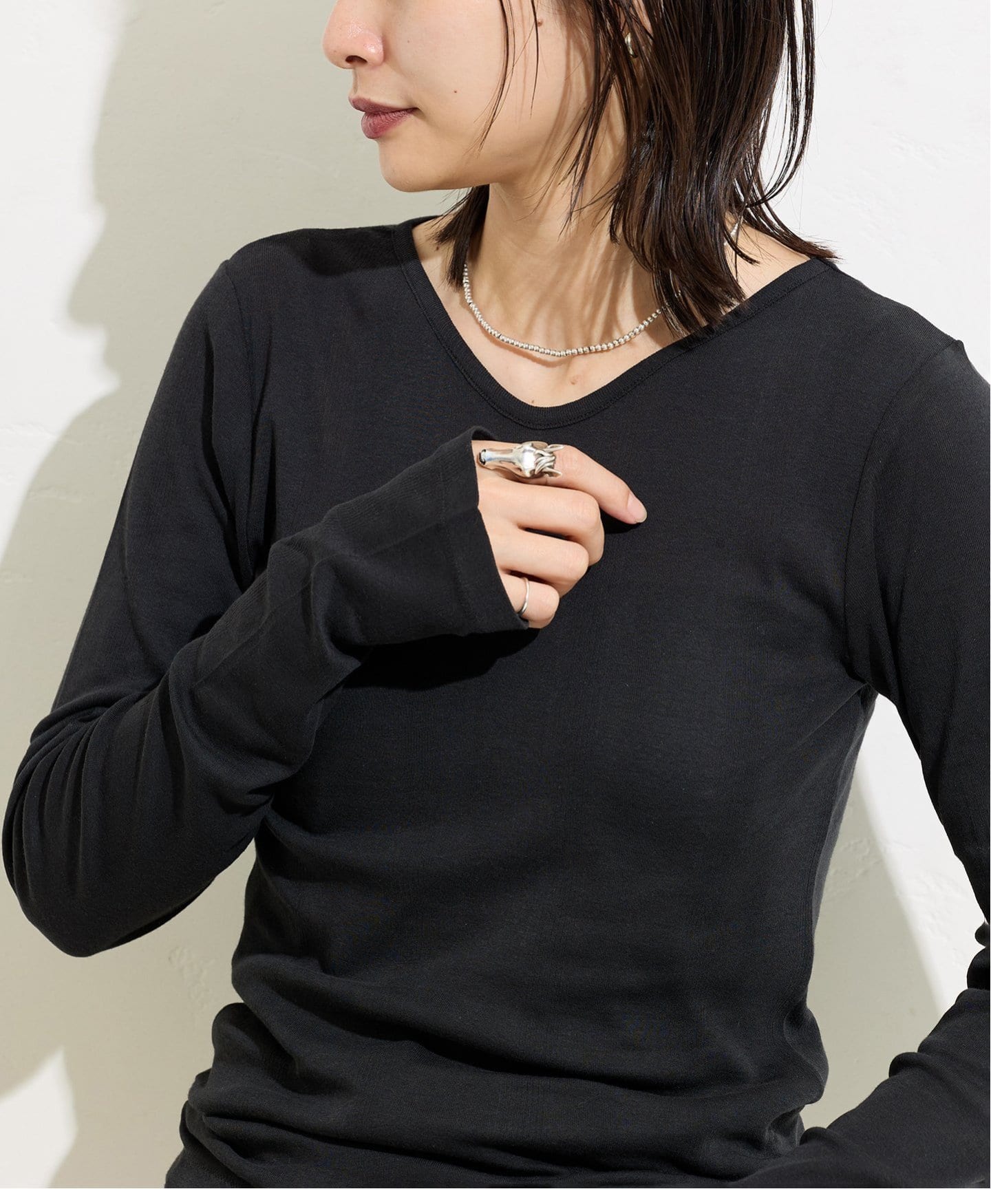 tシャツ 別注「MILLER/ミラー」 for JOURNAL STANDARD VネックリブL/S T レディース 別注【MILLER/ミラー】 for JOURNAL STANDARD VネックリブL/S T