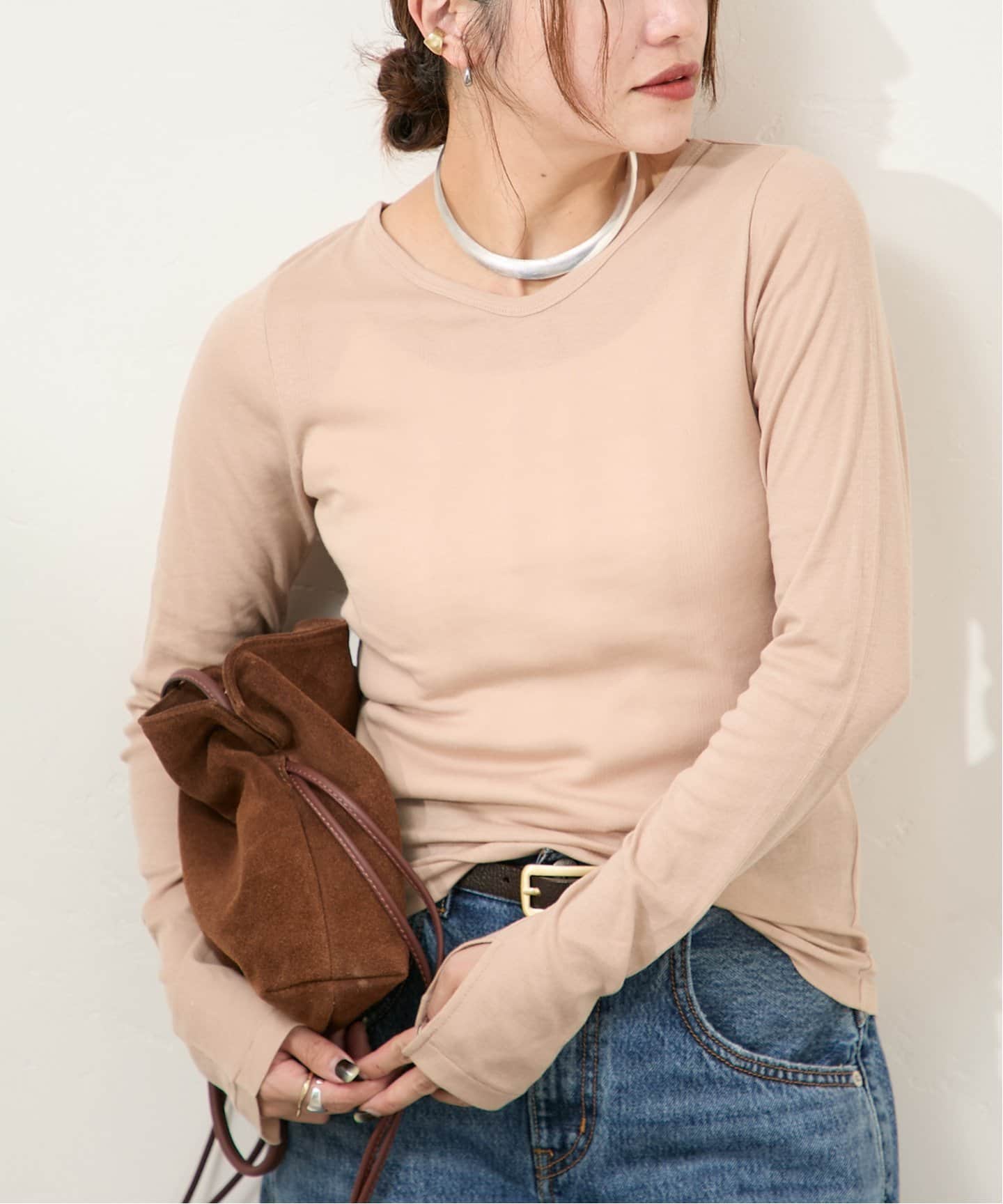 tシャツ 別注「MILLER/ミラー」 for JOURNAL STANDARD VネックリブL/S T レディース 予約》別注【MILLER/ミラー】 for JOURNAL STANDARD Vネックリブ
