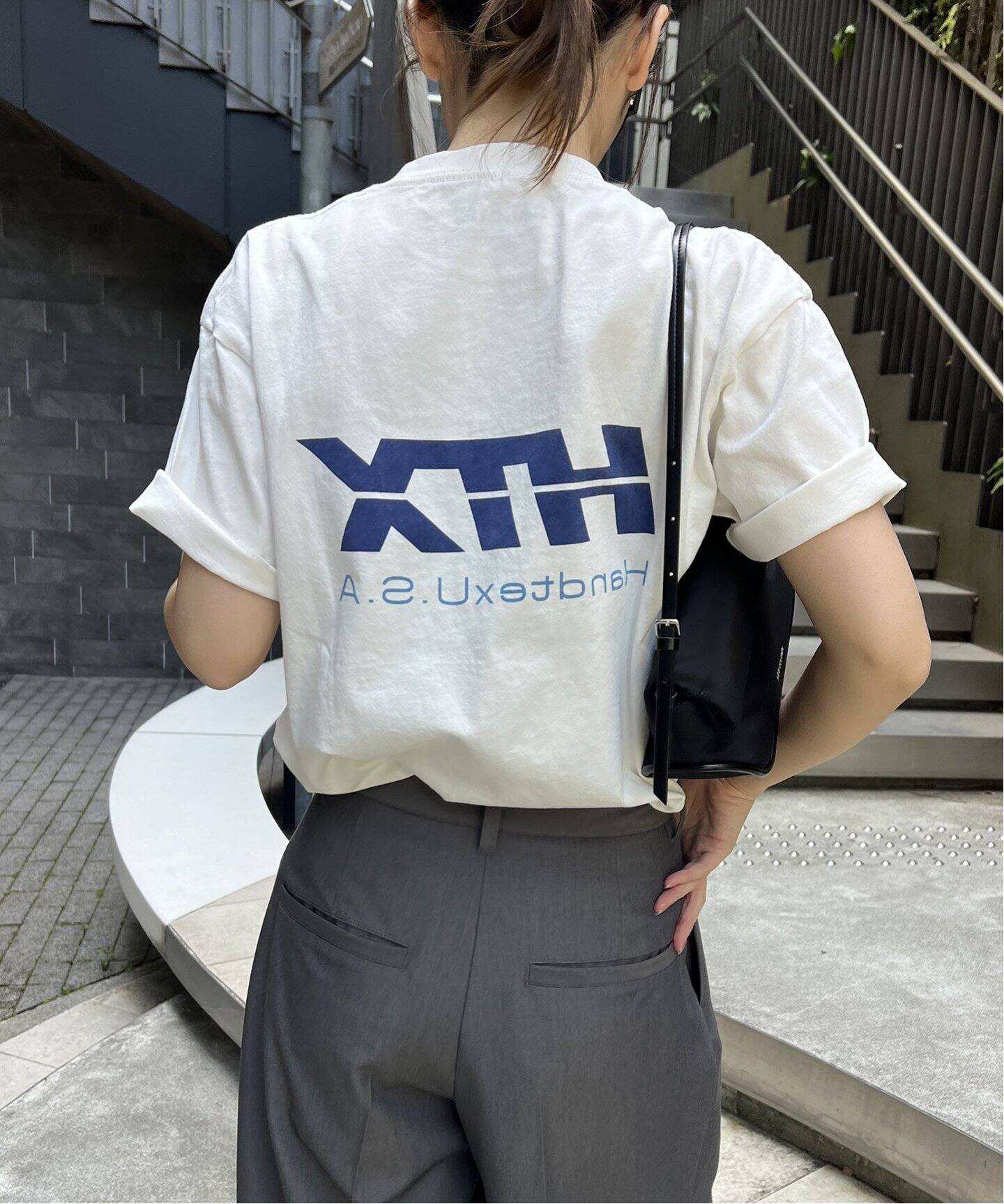 tシャツ 「HANDTEX/ハンドテックス」プリントロゴT レディース HANDTEX tシャツ 「別注」「HANDTEX」プリント Tシャツ