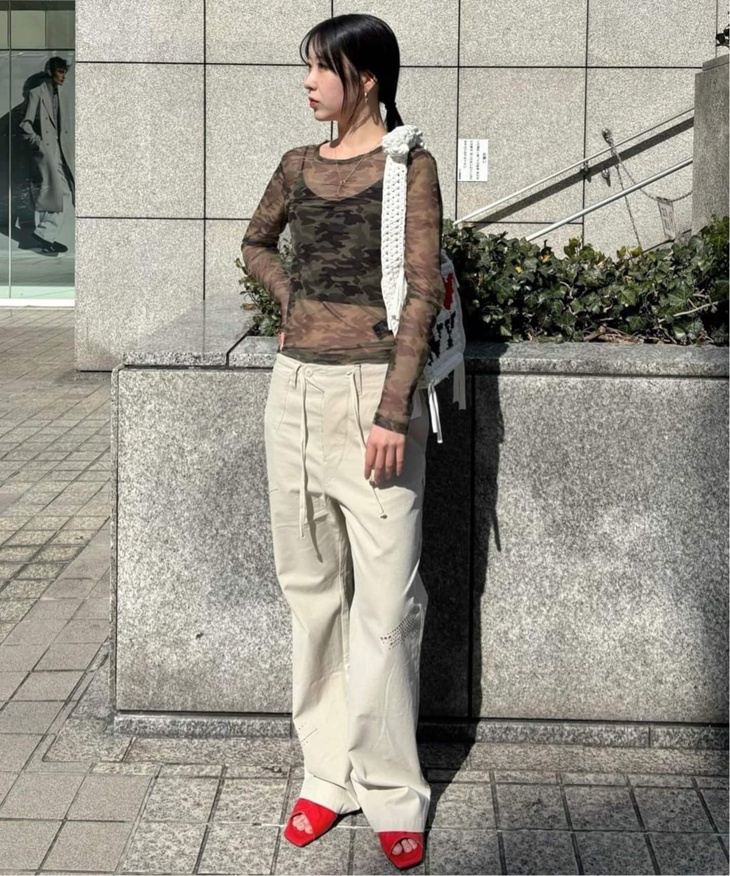 tシャツ カモフラージュメッシュチュールプルオーバー レディース カモフラージュメッシュチュールプルオーバー（Tシャツ