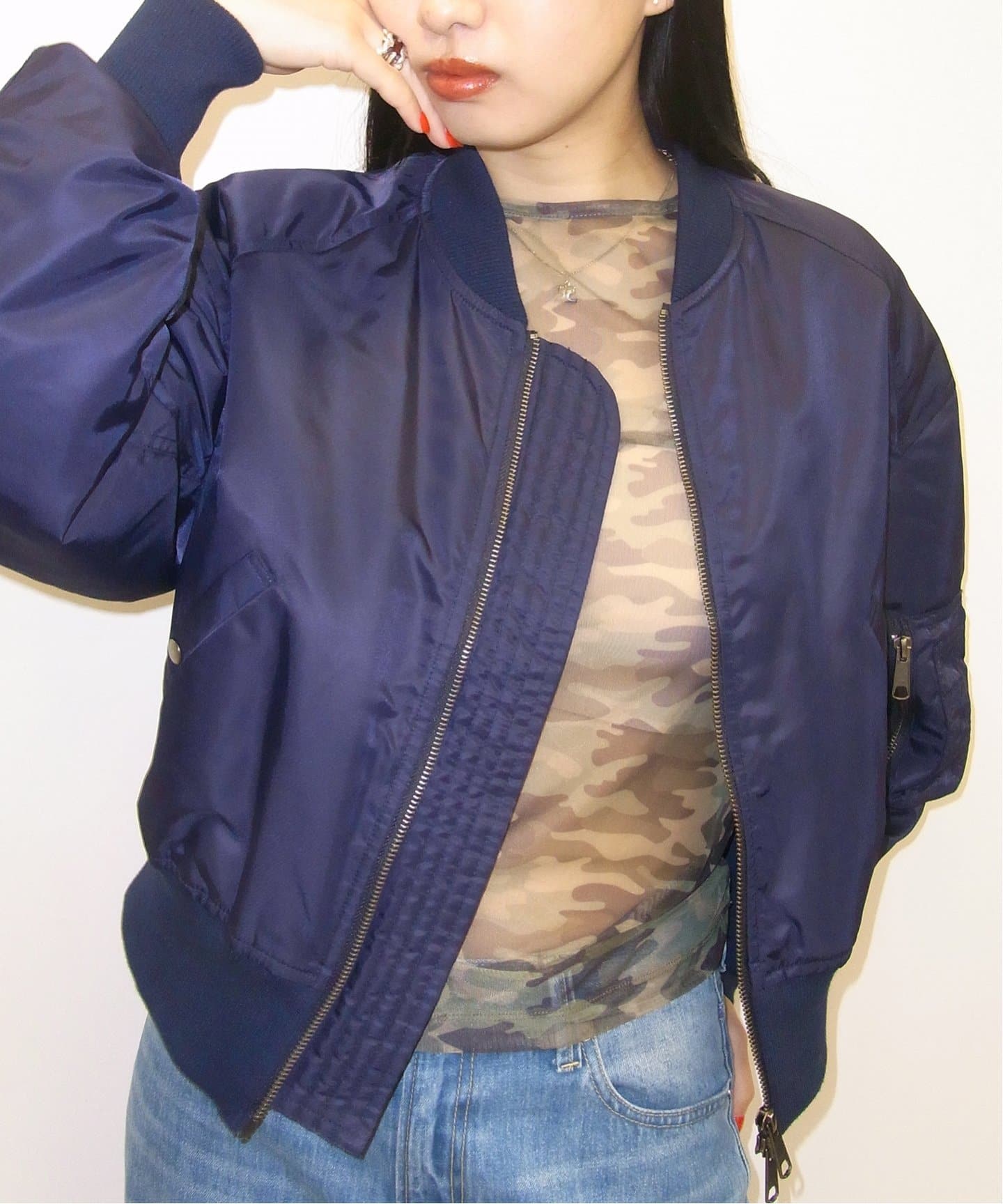 カモフラージュメッシュチュールプルオーバー（Tシャツ