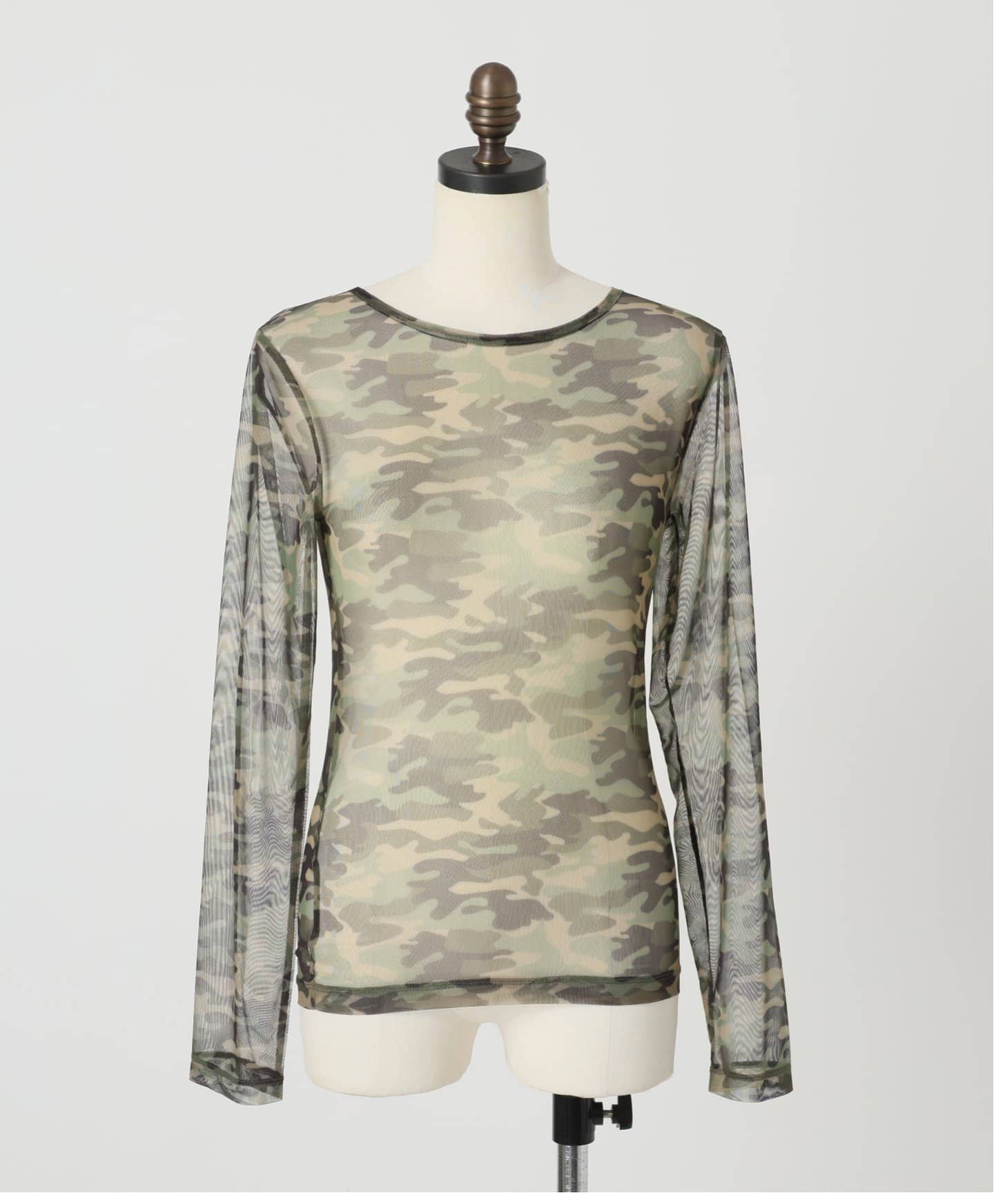 tシャツ カモフラージュメッシュチュールプルオーバー レディース tシャツ カモフラージュメッシュチュールプルオーバー