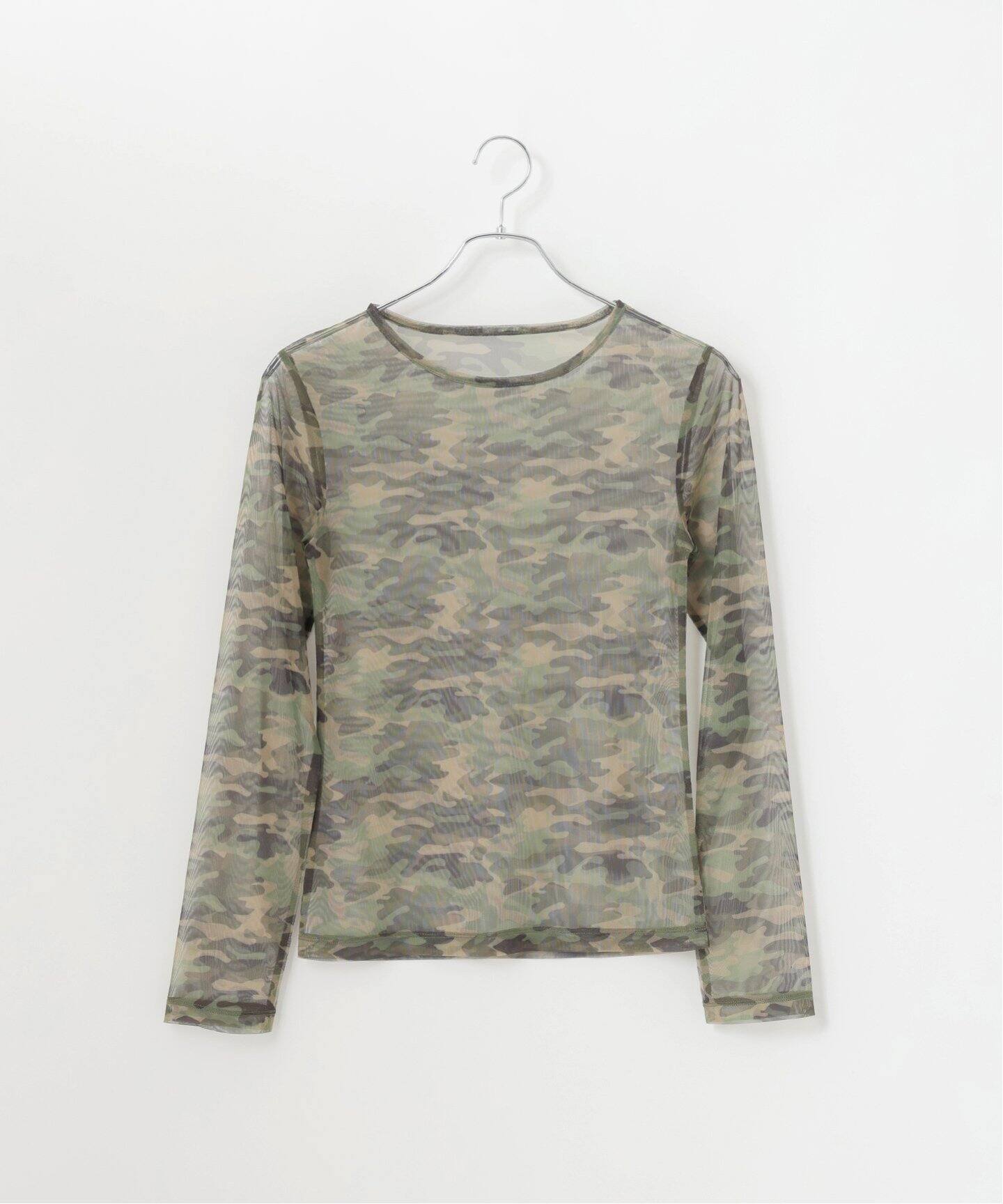 tシャツ カモフラージュメッシュチュールプルオーバー レディース tシャツ カモフラージュメッシュチュールプルオーバー