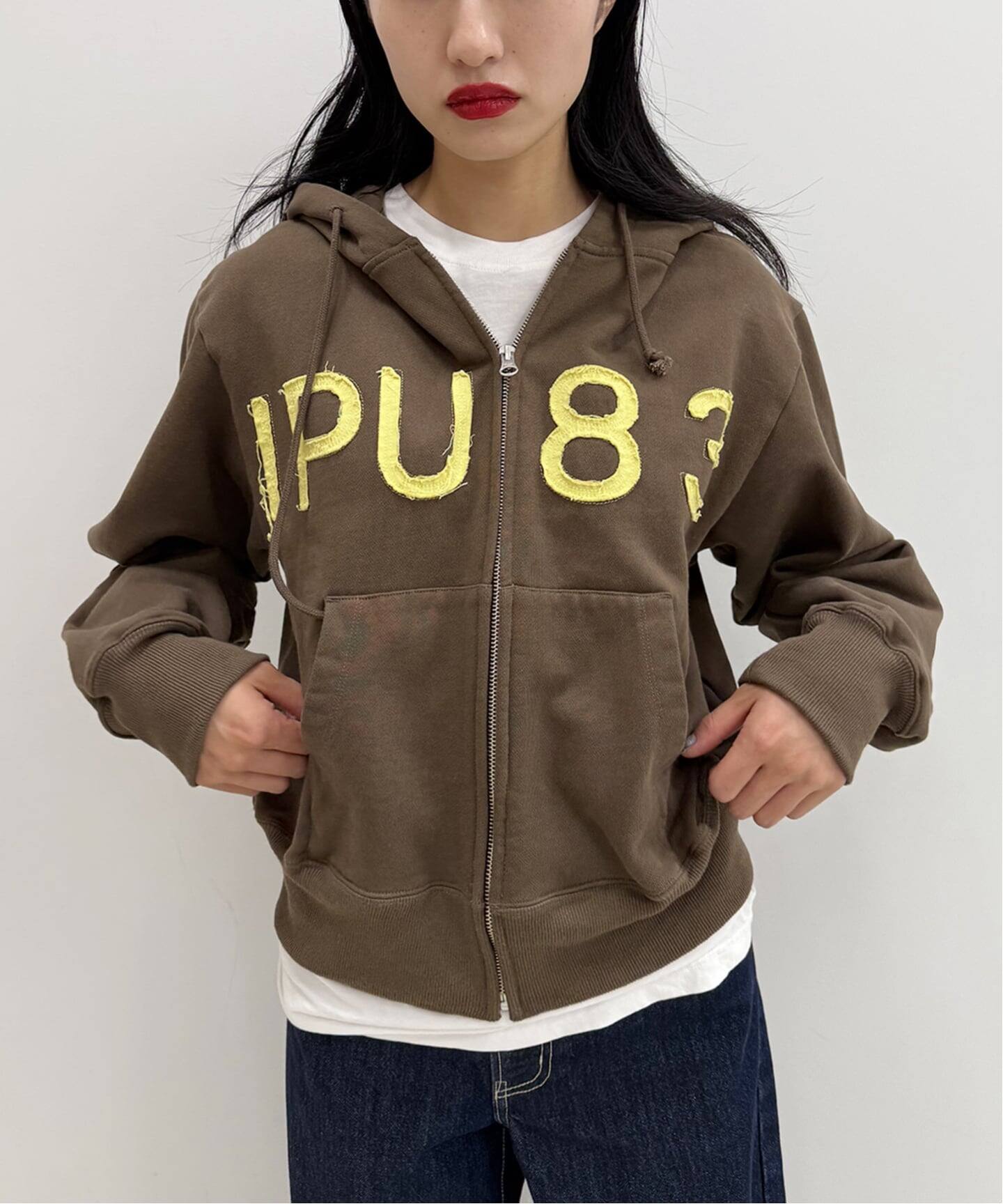 Oriensジップパーカー パーカーIPU83 ブラウン 追加》IPU83 Flont Zip Hoodie（パーカー）｜Oriens JOURNAL STANDARD